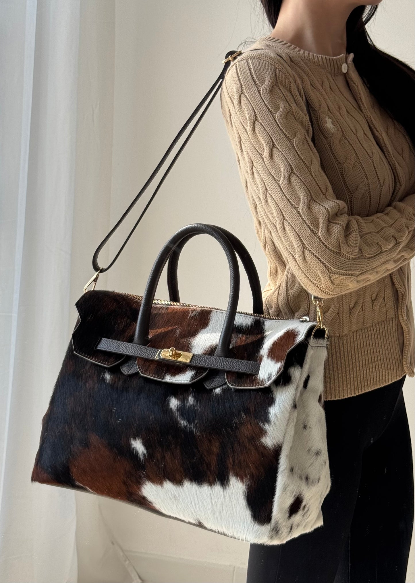 Borsa Jane - cavallino, misura grande, con tracolla lunga
