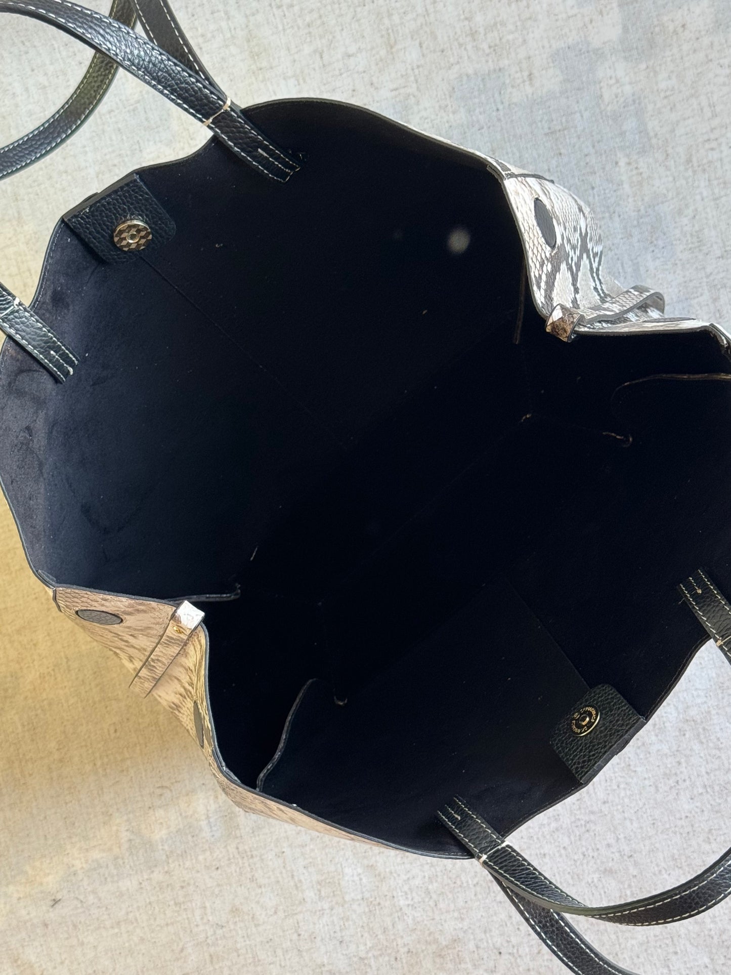 Borsa a spalla Sofia - pitonato, misura grande con pochette