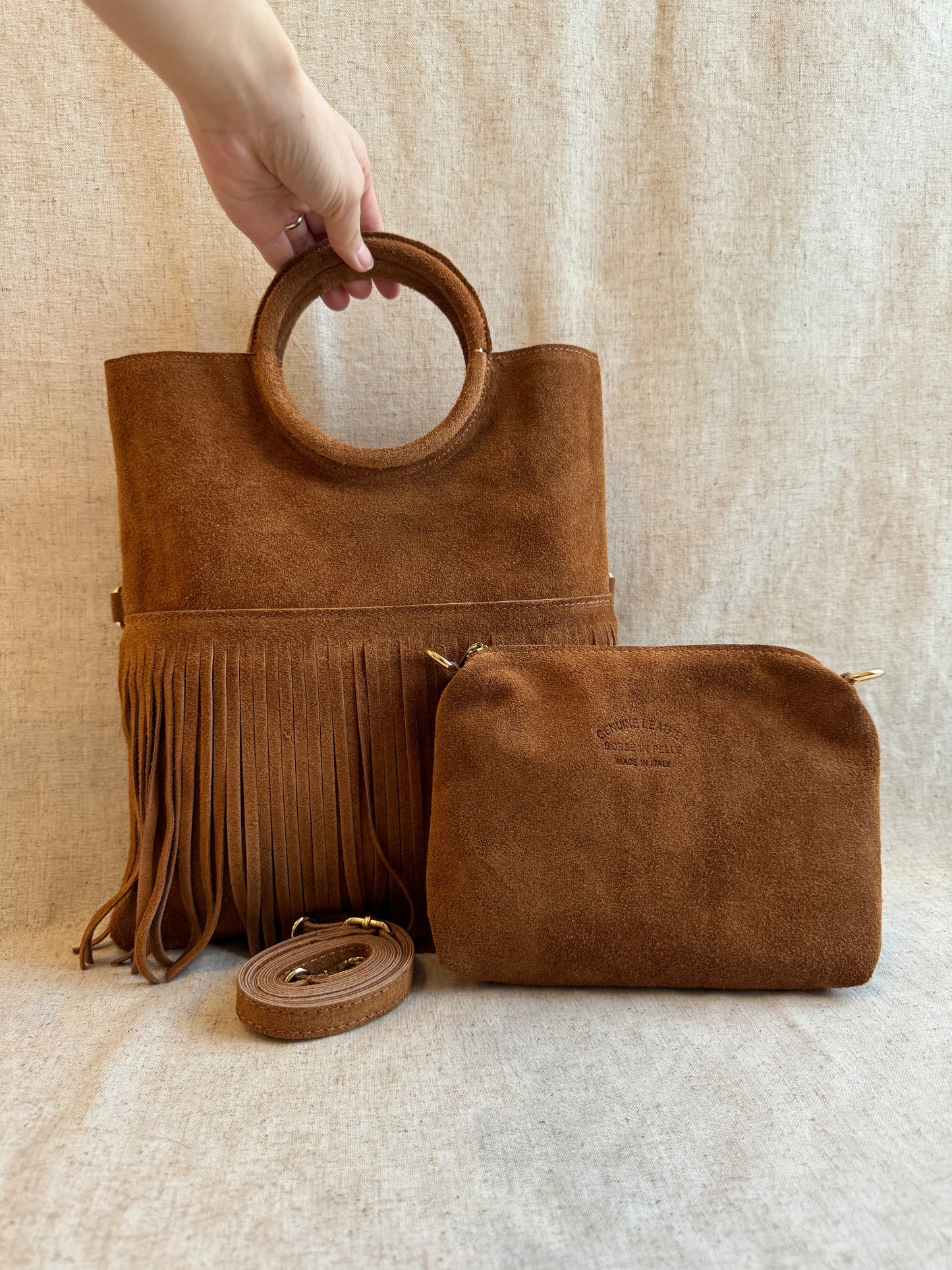 Borsa a mano Lea - con tracolla lunga