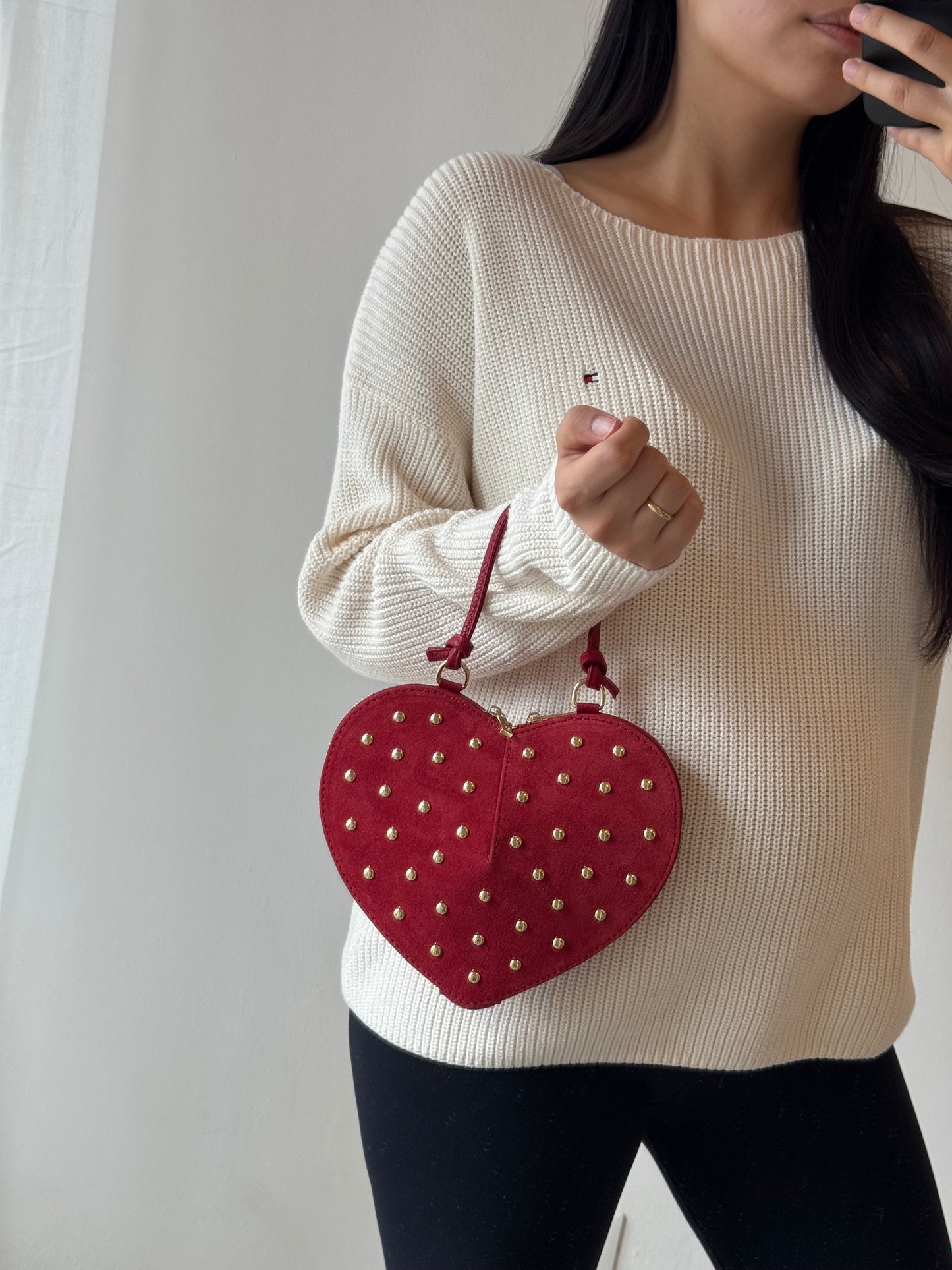 Love - borchie, con tracolla lunga