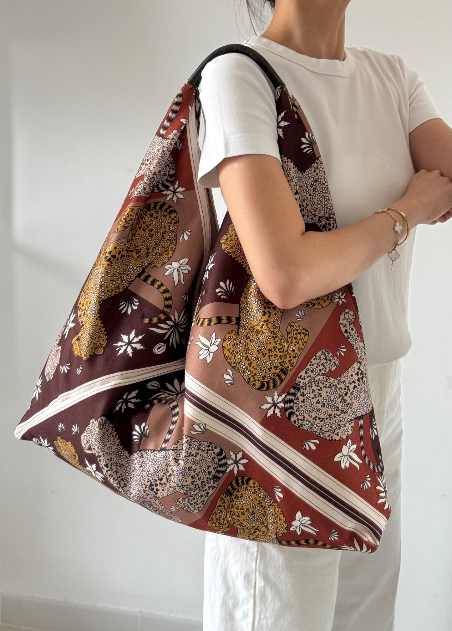 Borsa Melissa - tessuto, stampa leopardi