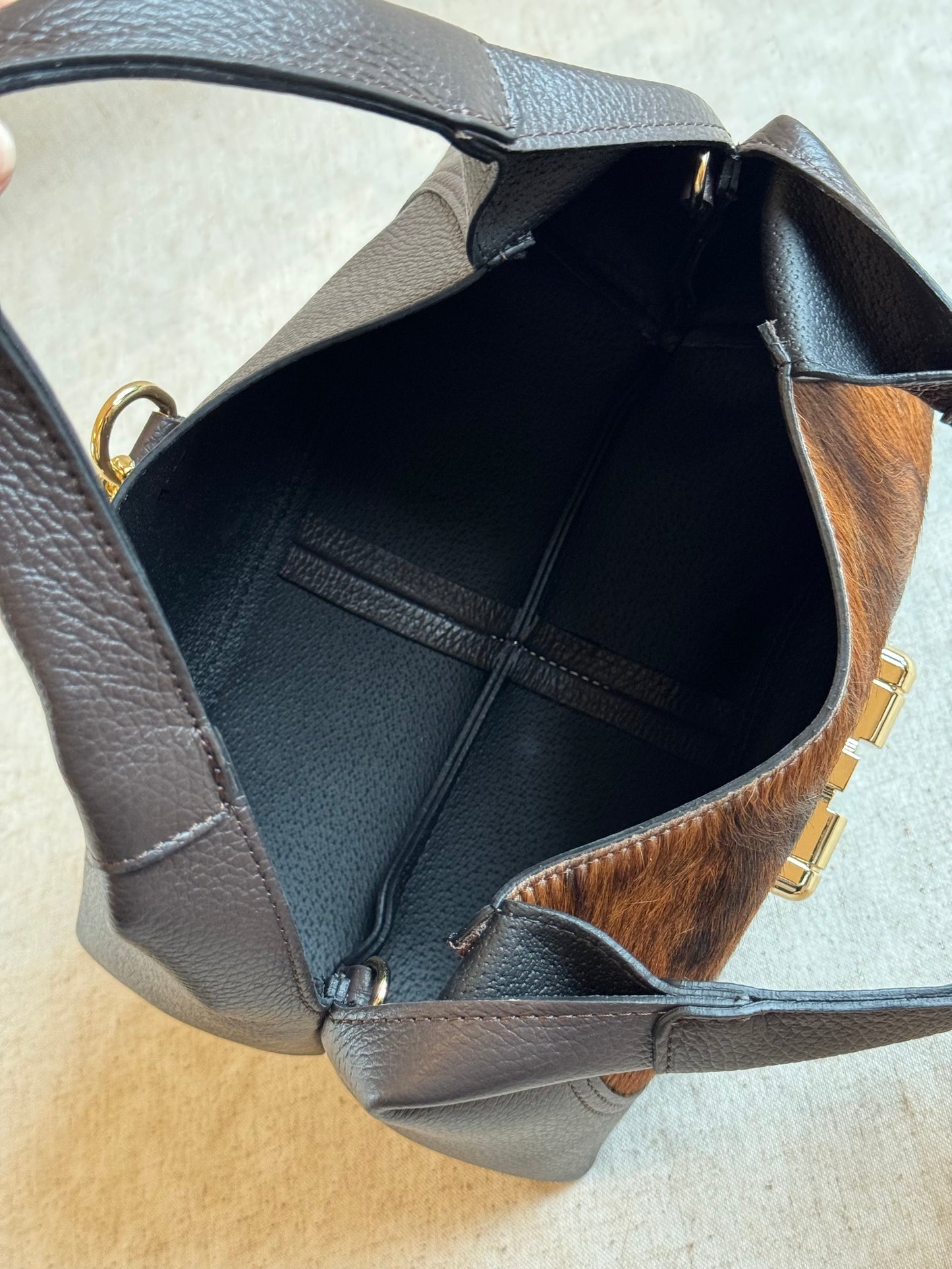 Borsa Gabriella - cavallino, con tracolla lunga