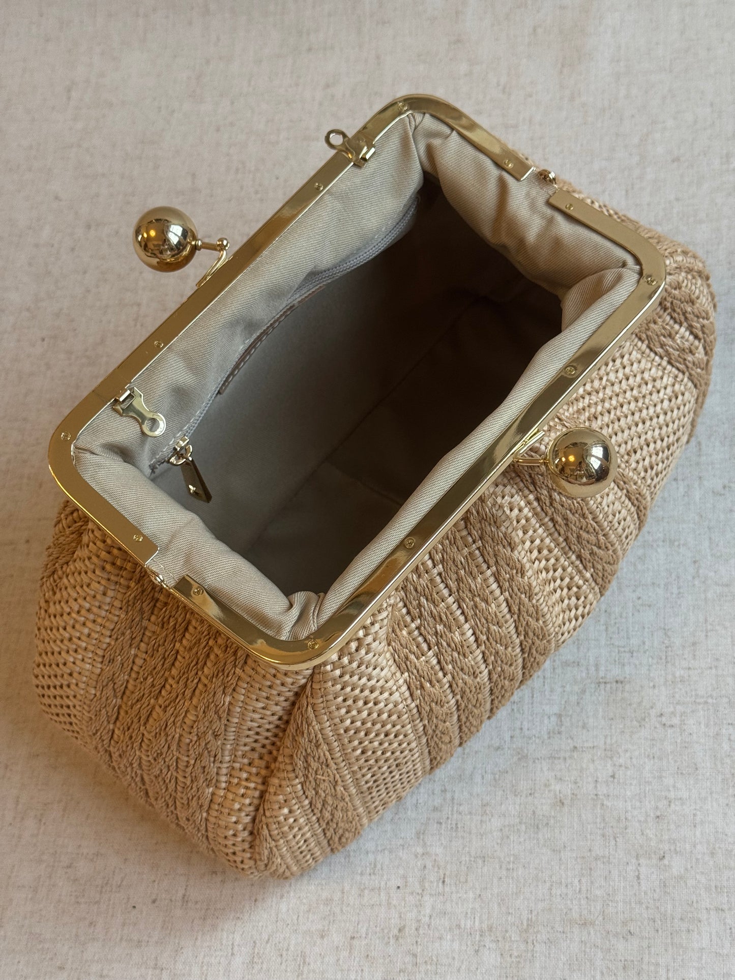 Borsa Raffy - rafia, misura grande, con tracolla lunga