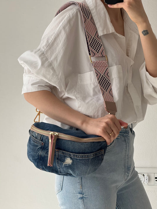 Marsupio in jeans Maya - con tracolla lunga