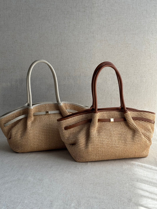 Borsa Laila - rafia, con tracolla lunga