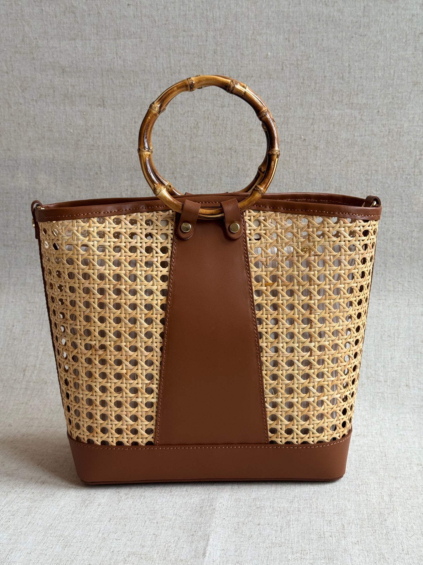 Borsa Atena - misura grande, paglia di Vienna, con tracolla lunga e pochette