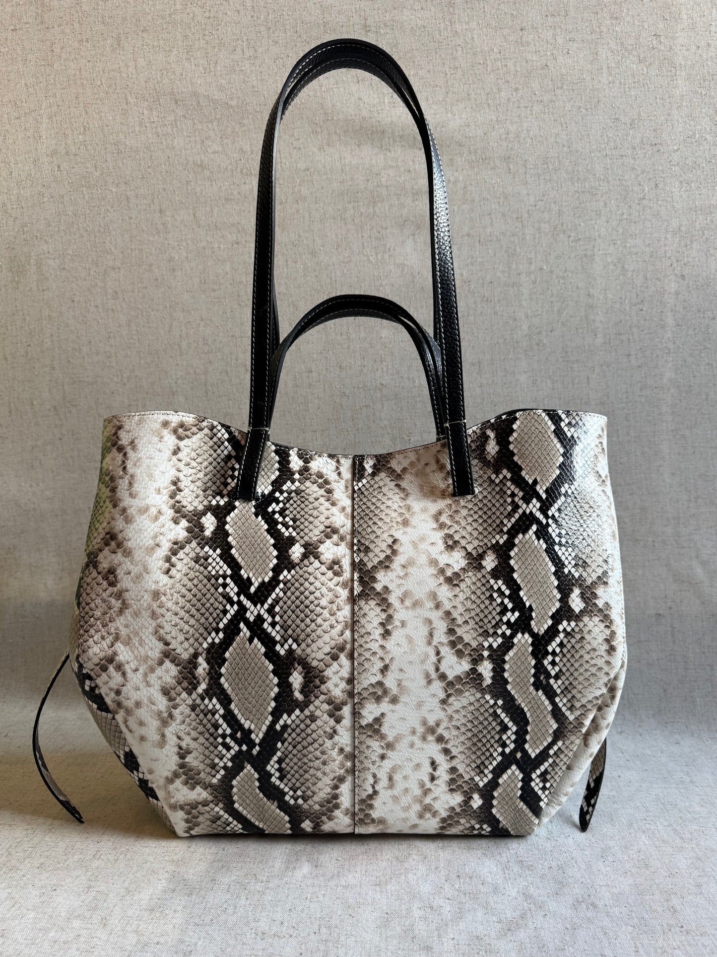 Borsa a spalla Sofia - pitonato, misura grande con pochette