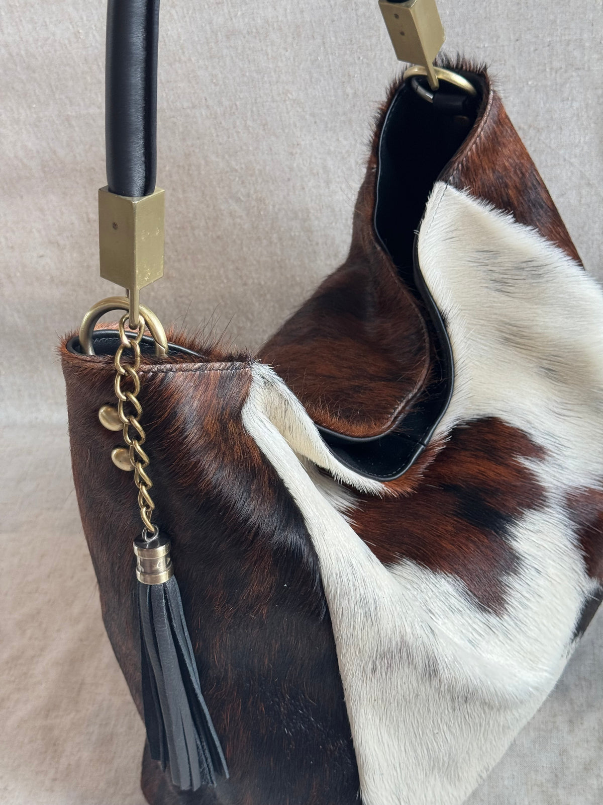 Maxi borsa a spalla Sara - cavallino, con tracolla lunga