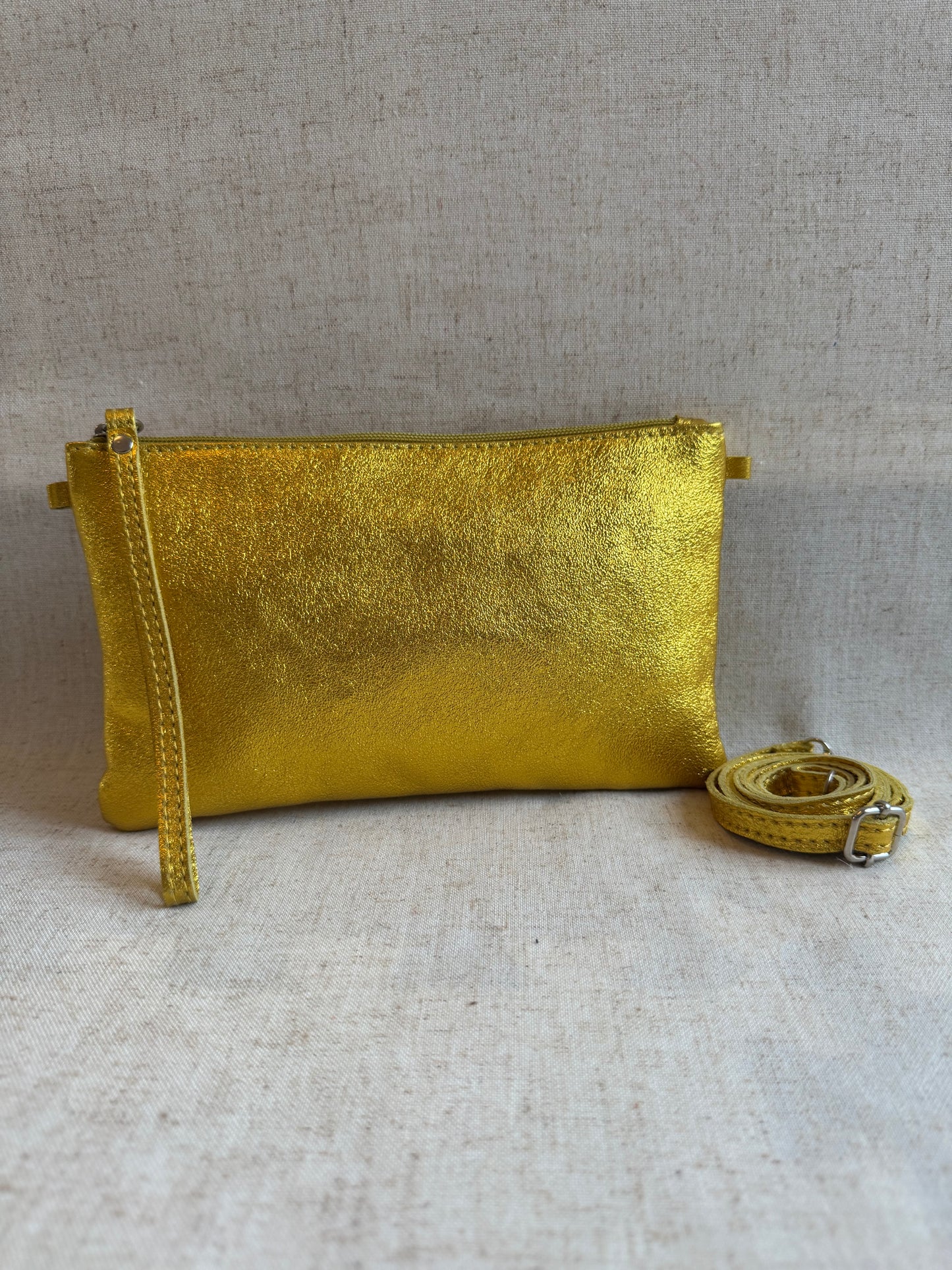 Pochette Chiara laminato - con tracolla lunga