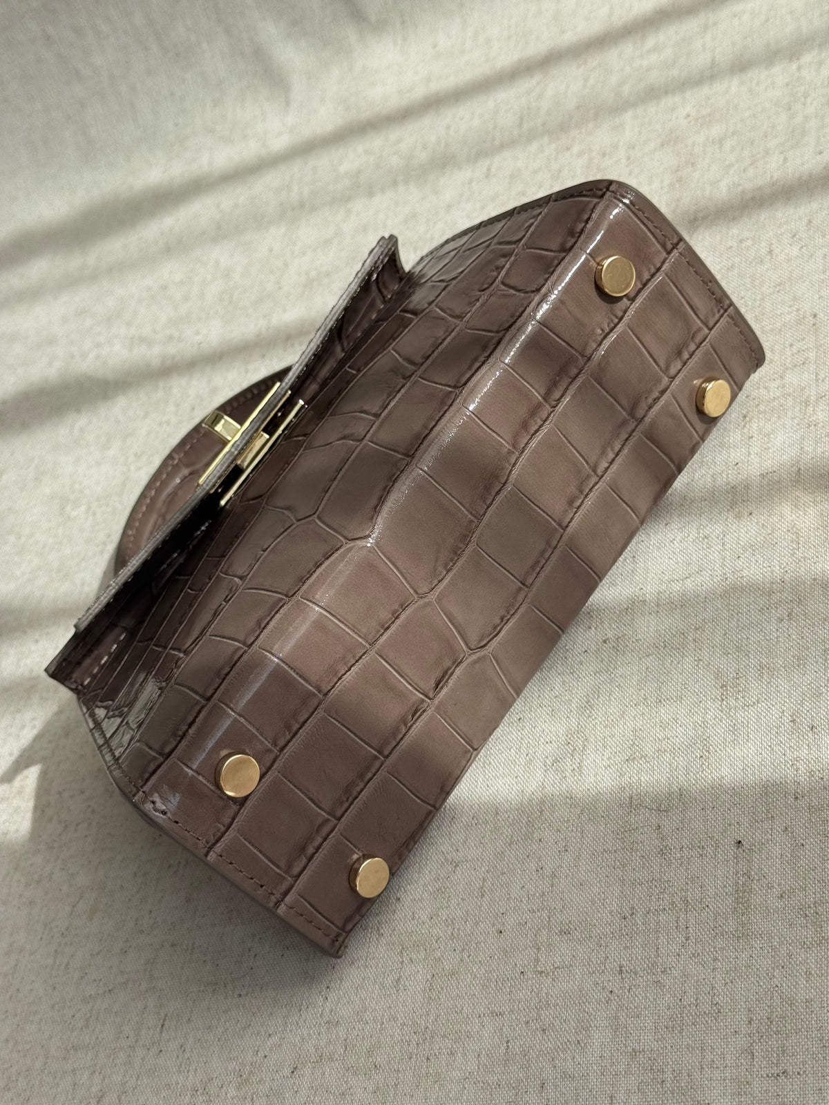 Borsa Kelly - stampa coccodrillo, con tracolla lunga