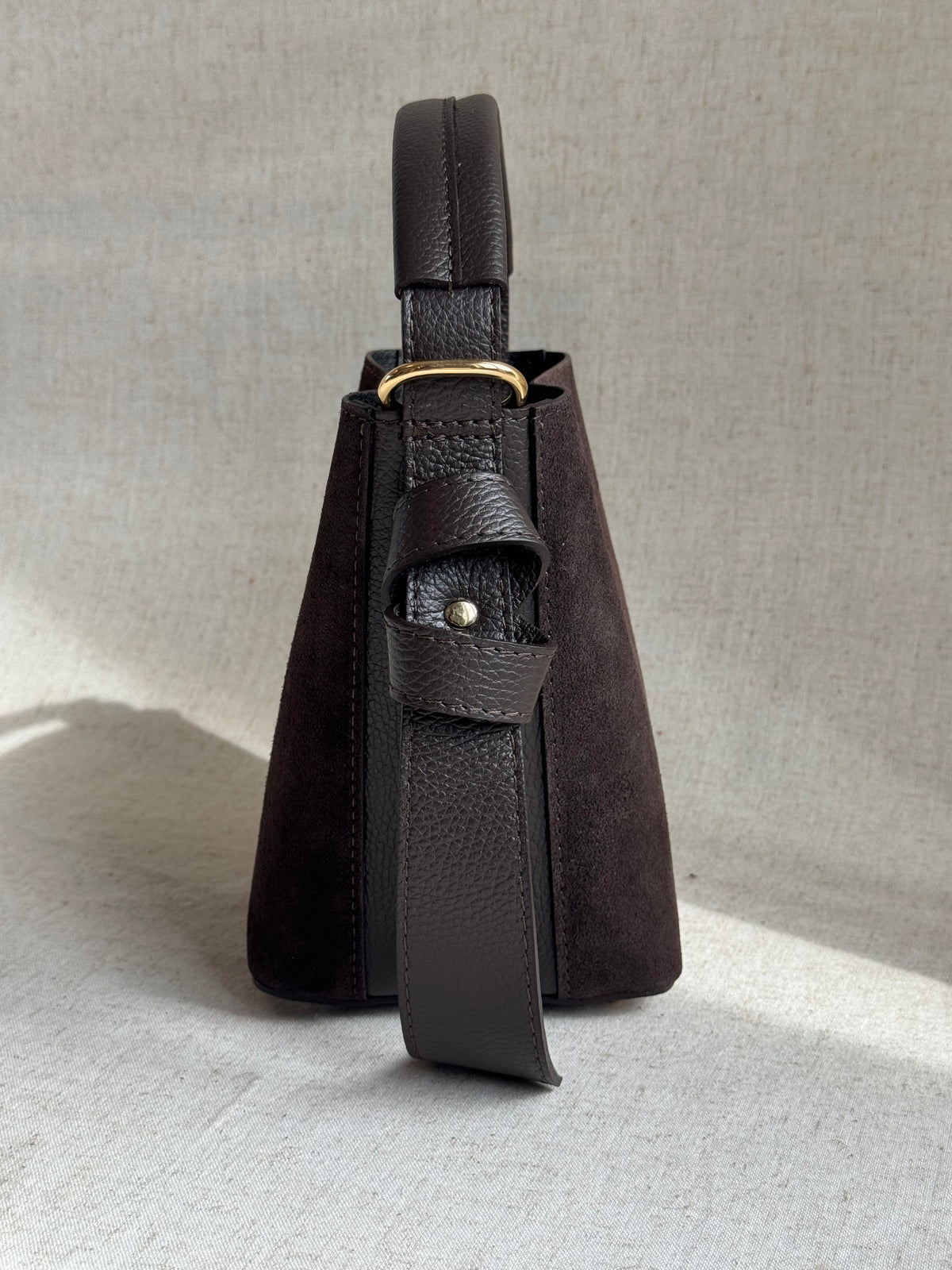 Borsa Vittoria - camoscio, con pochette e tracolla lunga