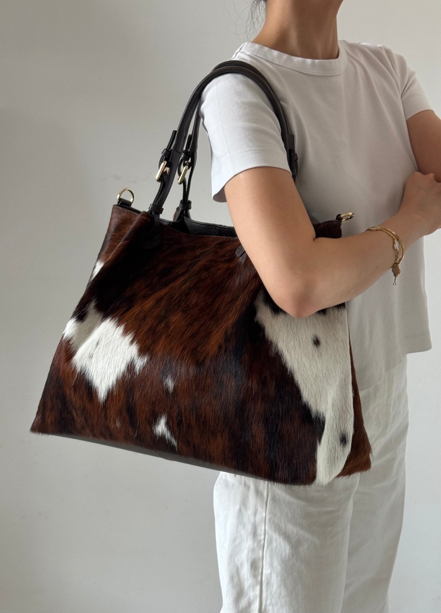 Borsa Marzia - misura grande, cavallino, con tracolla lunga