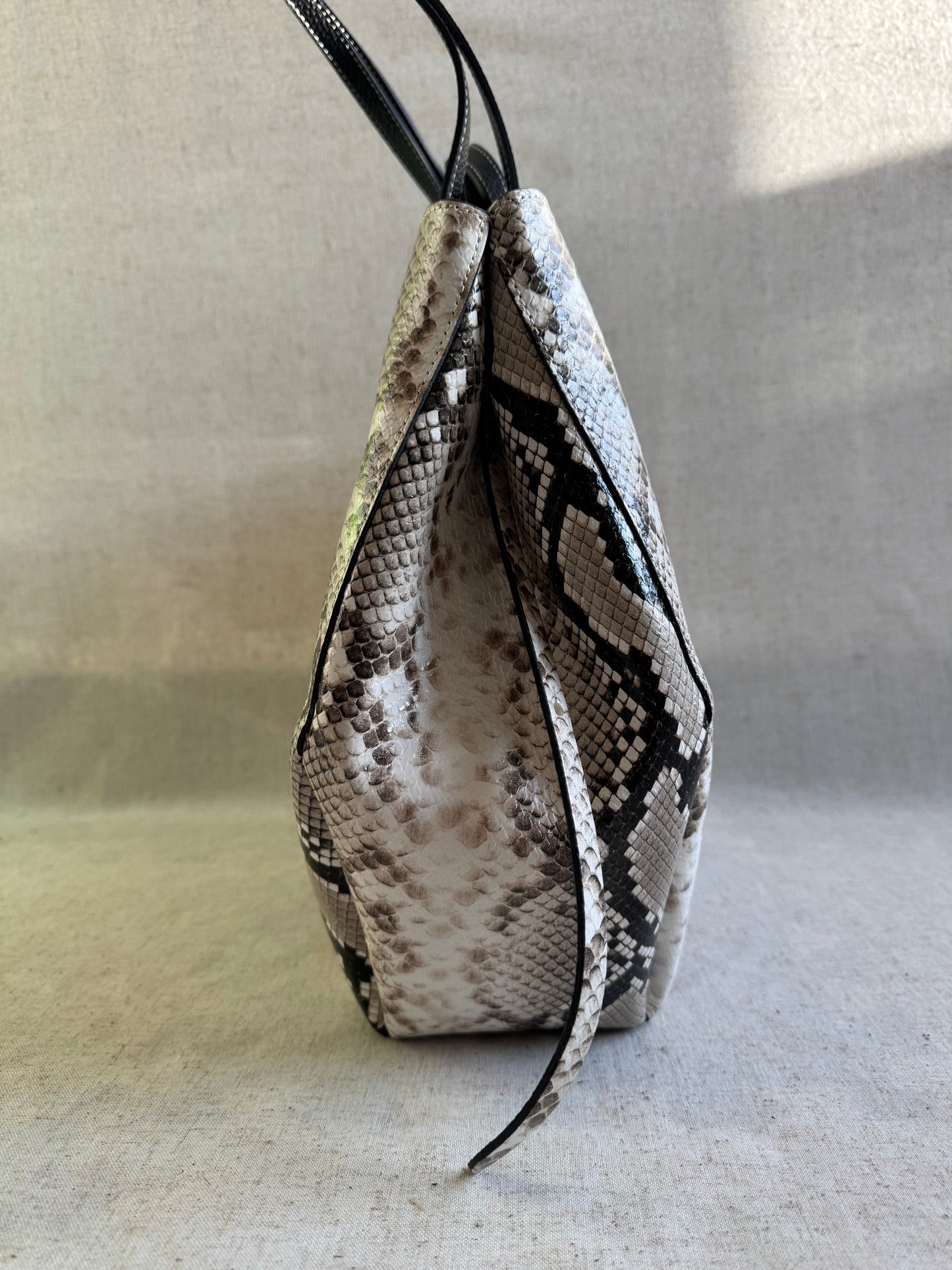 Borsa a spalla Sofia - pitonato, misura grande con pochette