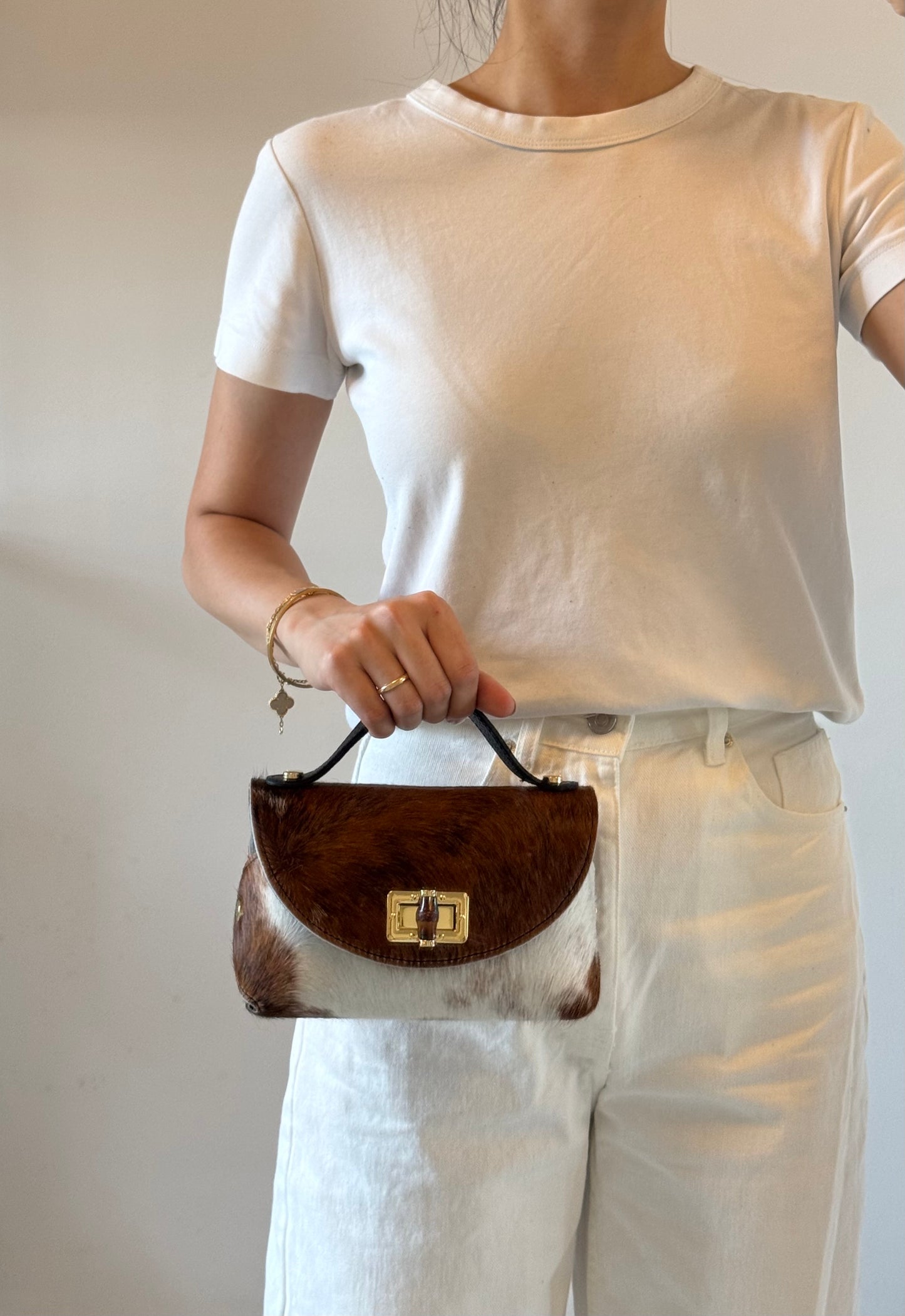 Borsa Lily - cavallino, con tracolla in catena