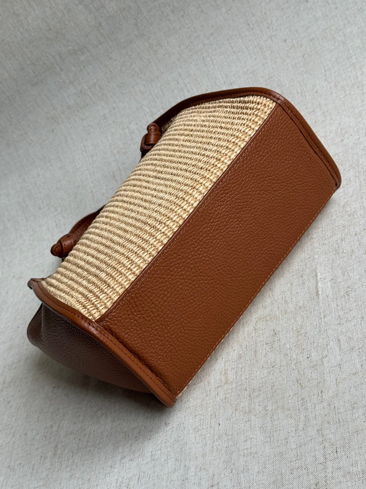 Borsa a spalla Riviera - rafia, con tracolla lunga