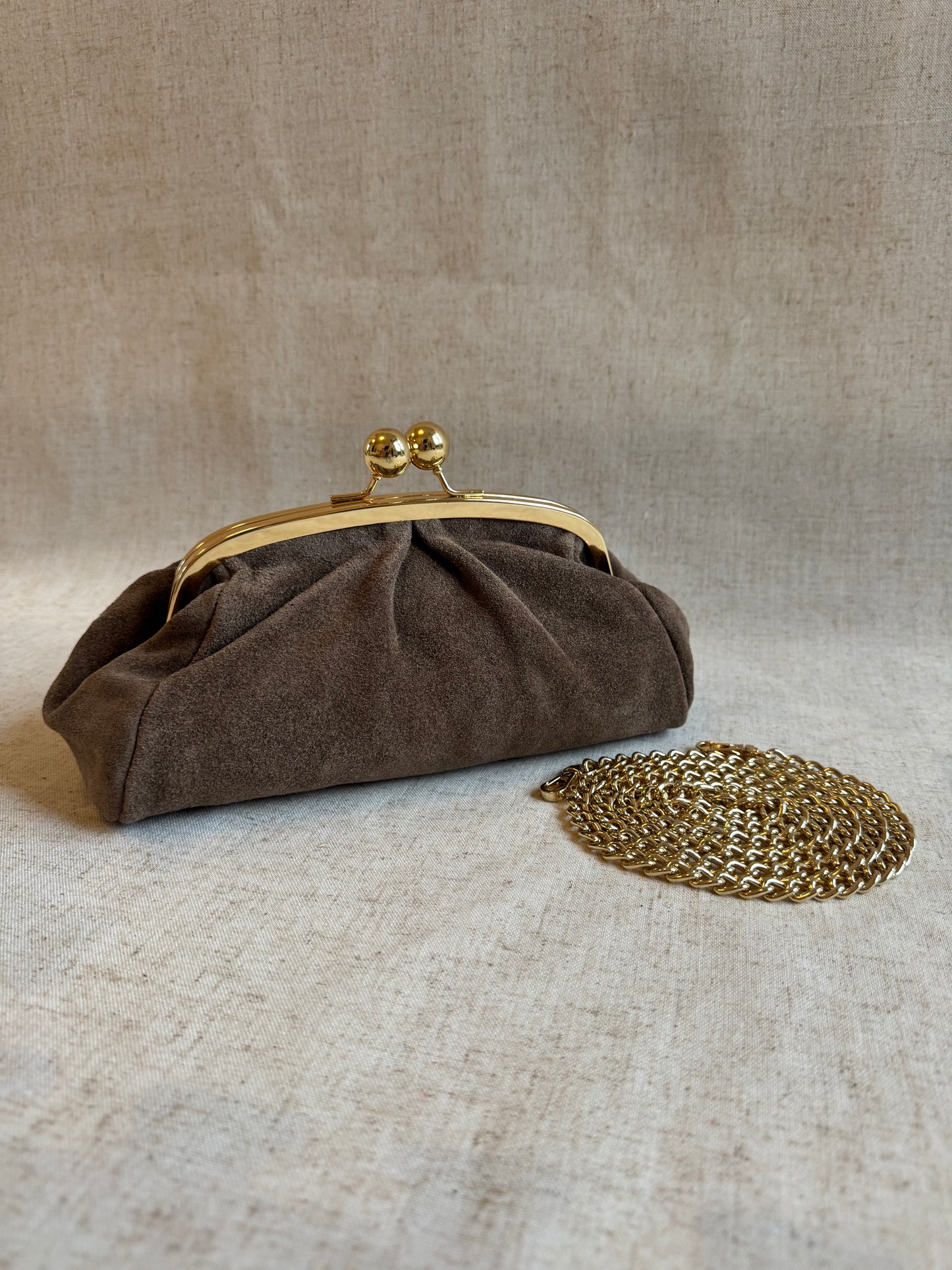 Pochette Raffy - camoscio, con tracolla