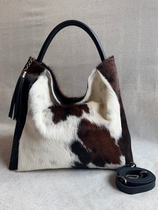 Maxi borsa a spalla Sara - cavallino, con tracolla lunga