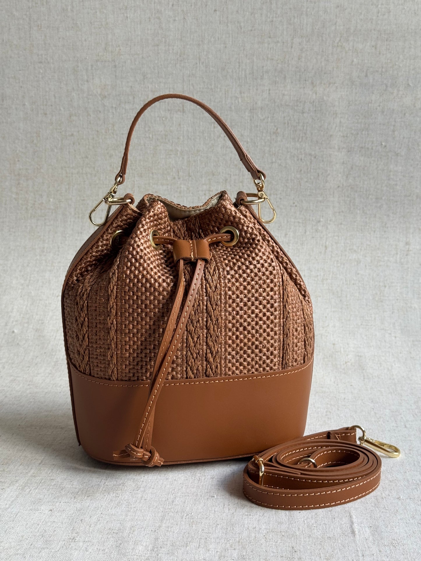 Borsa Versilia - variante 2, rafia, con tracolla