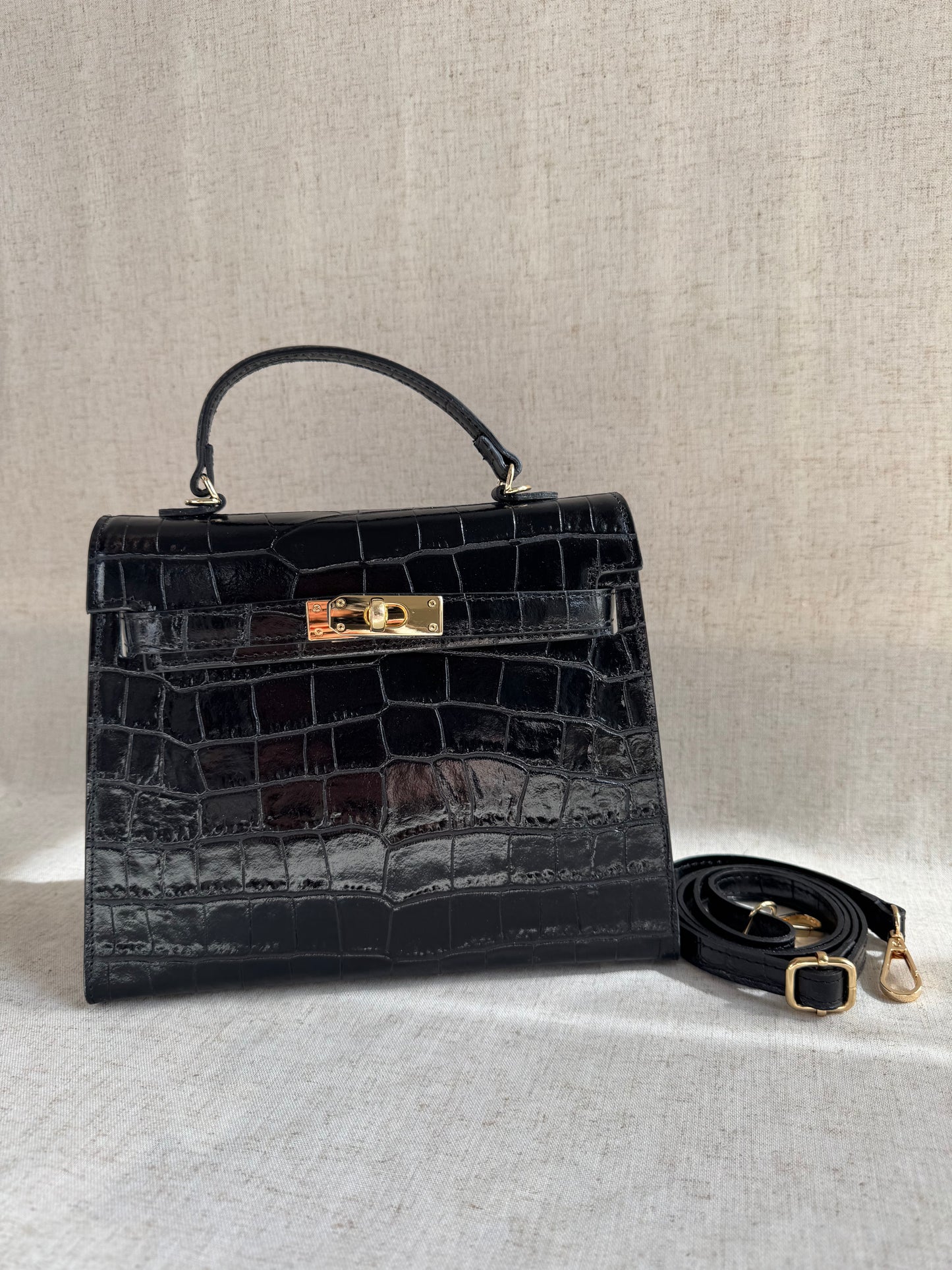 Borsa KELLY - misura grande, con tracolla lunga
