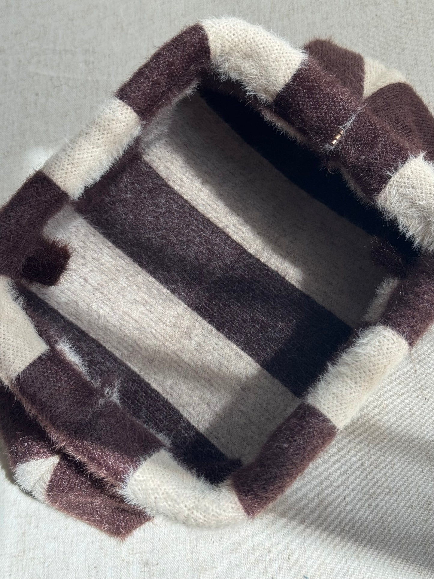 Pochette Sicilia - effetto mohair, con tracolla in catena