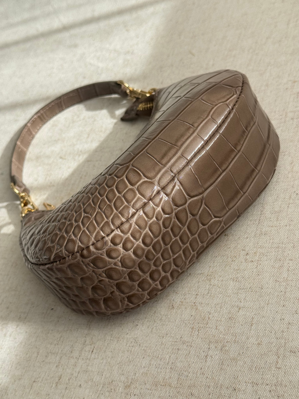 Borsa Luna - stampa coccodrillo, con tracolla in catena