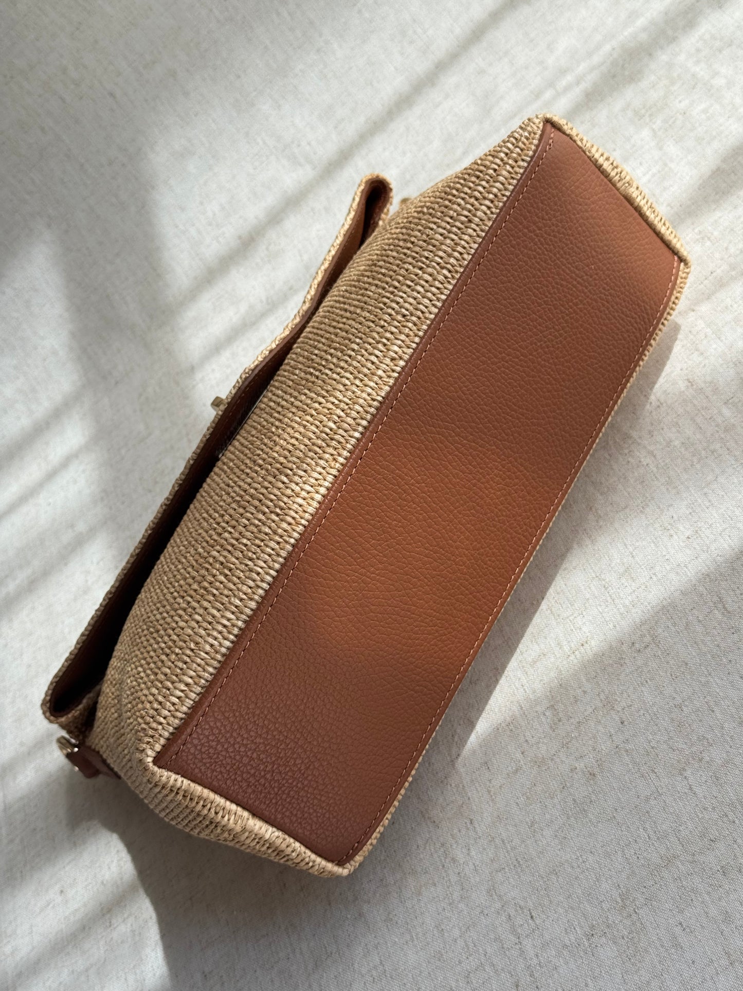 Borsa Postina - rafia, con tracolla lunga