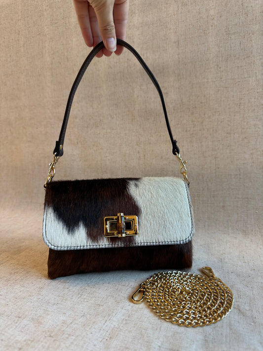 Borsa a spalla Eva - cavallino, con tracolla