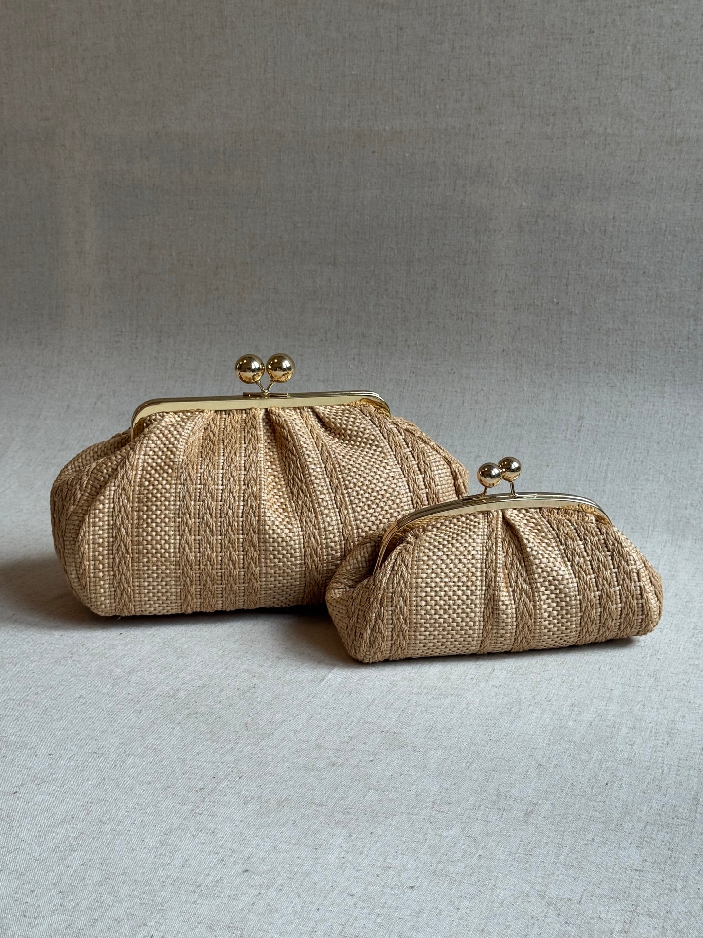 Borsa Raffy - rafia, misura grande, con tracolla lunga
