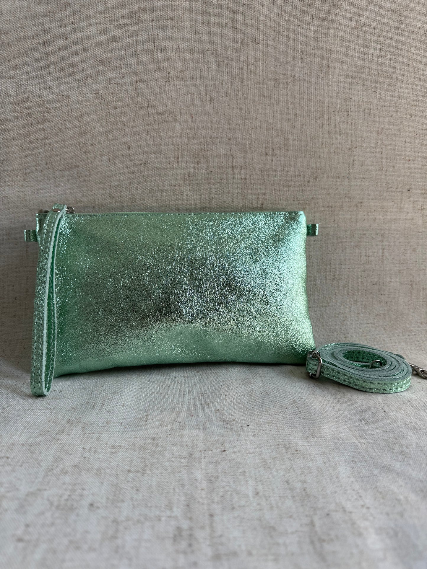 Pochette Chiara laminato - con tracolla lunga