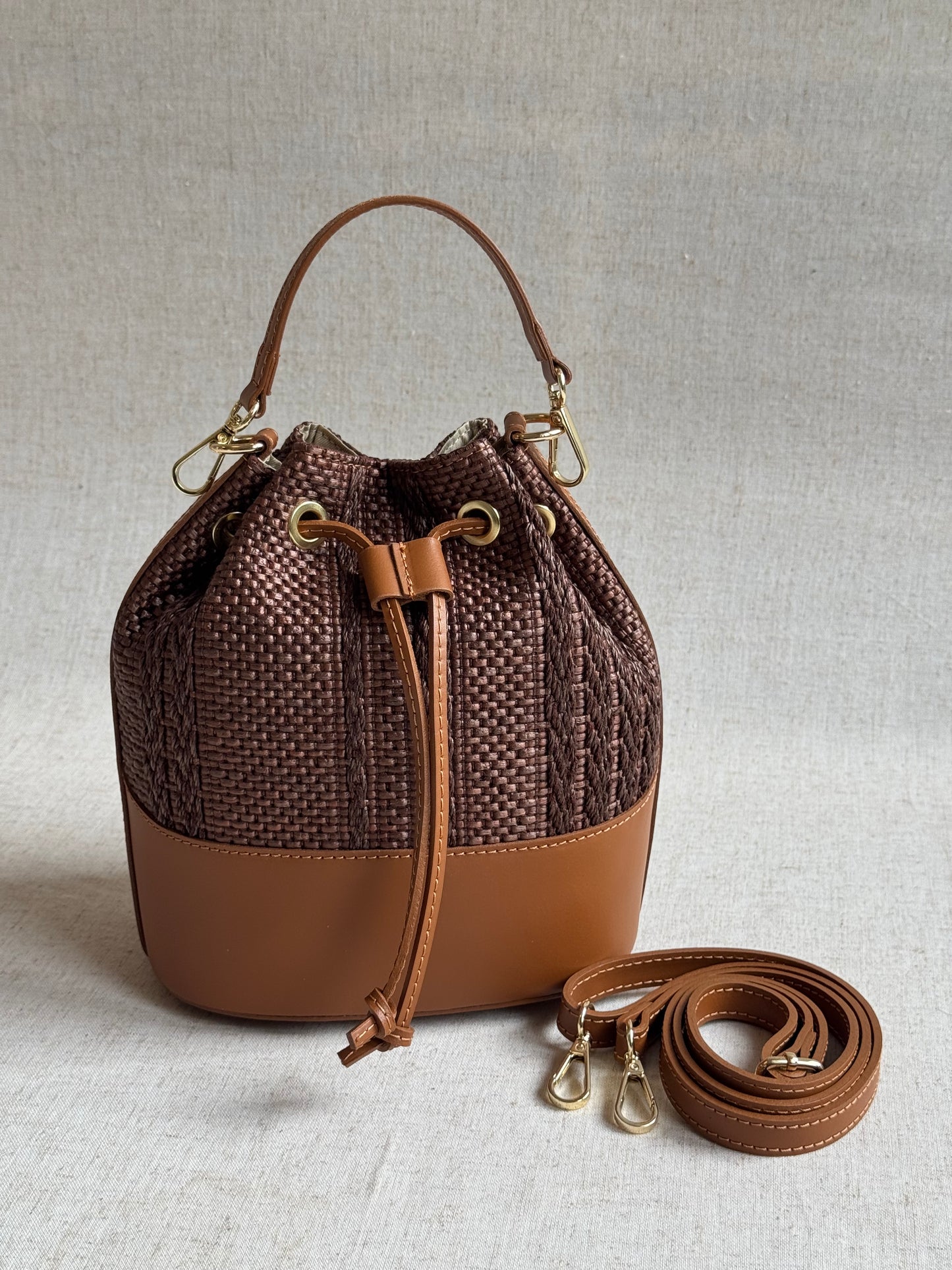 Borsa Versilia - variante 2, rafia, con tracolla