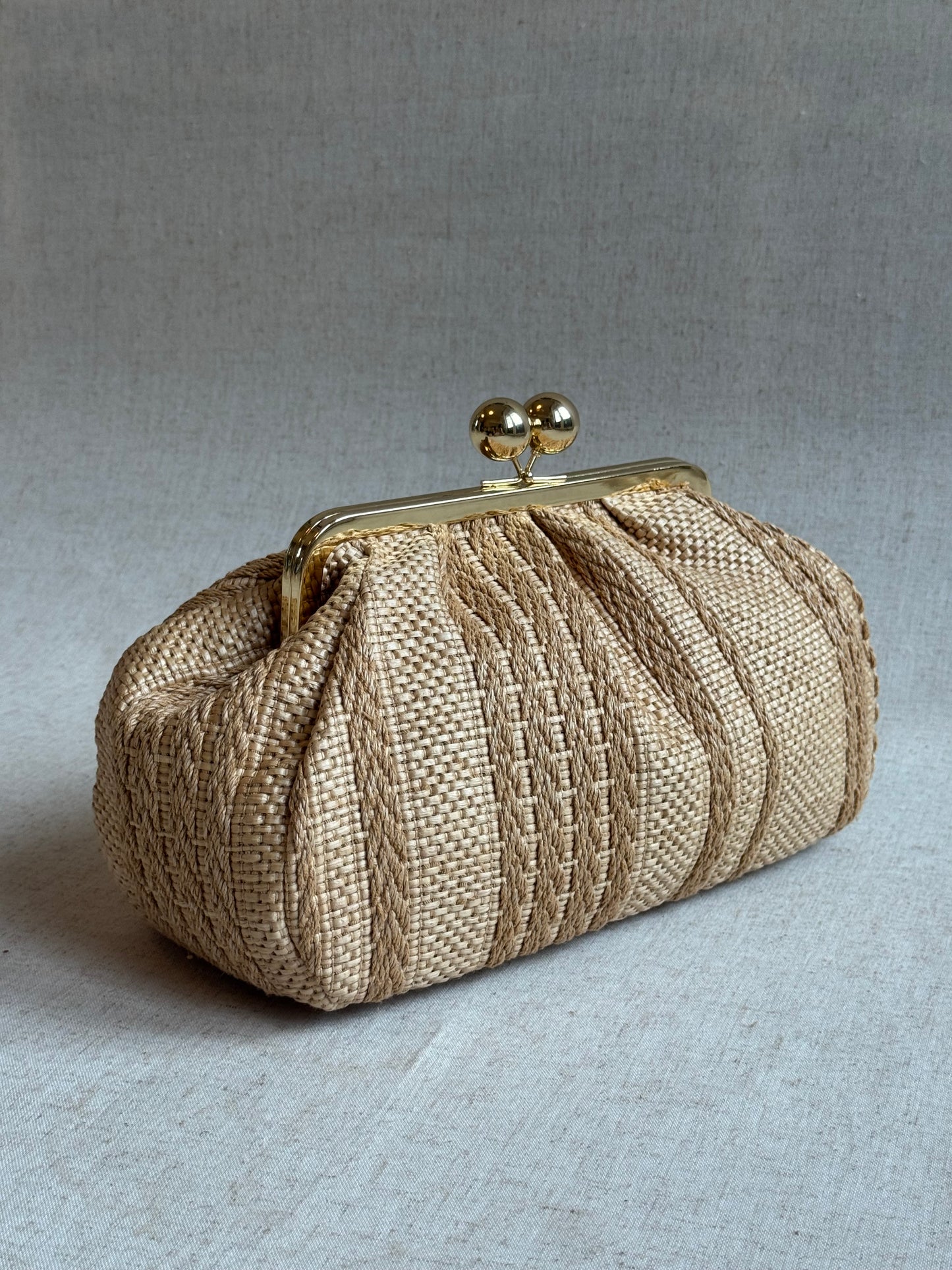 Borsa Raffy - rafia, misura grande, con tracolla lunga