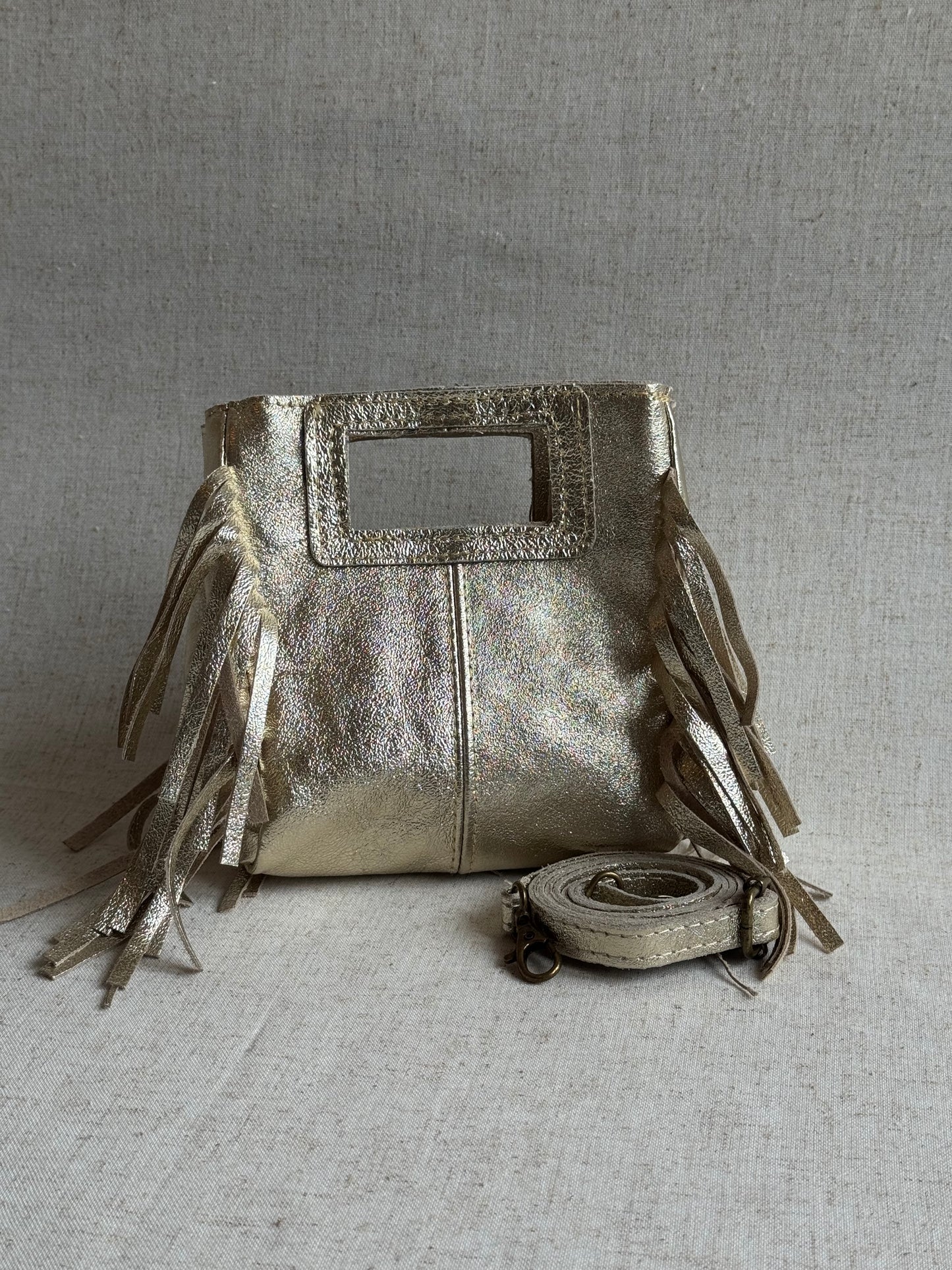 Borsa Riri - laminato, misura piccola, con tracolla lunga