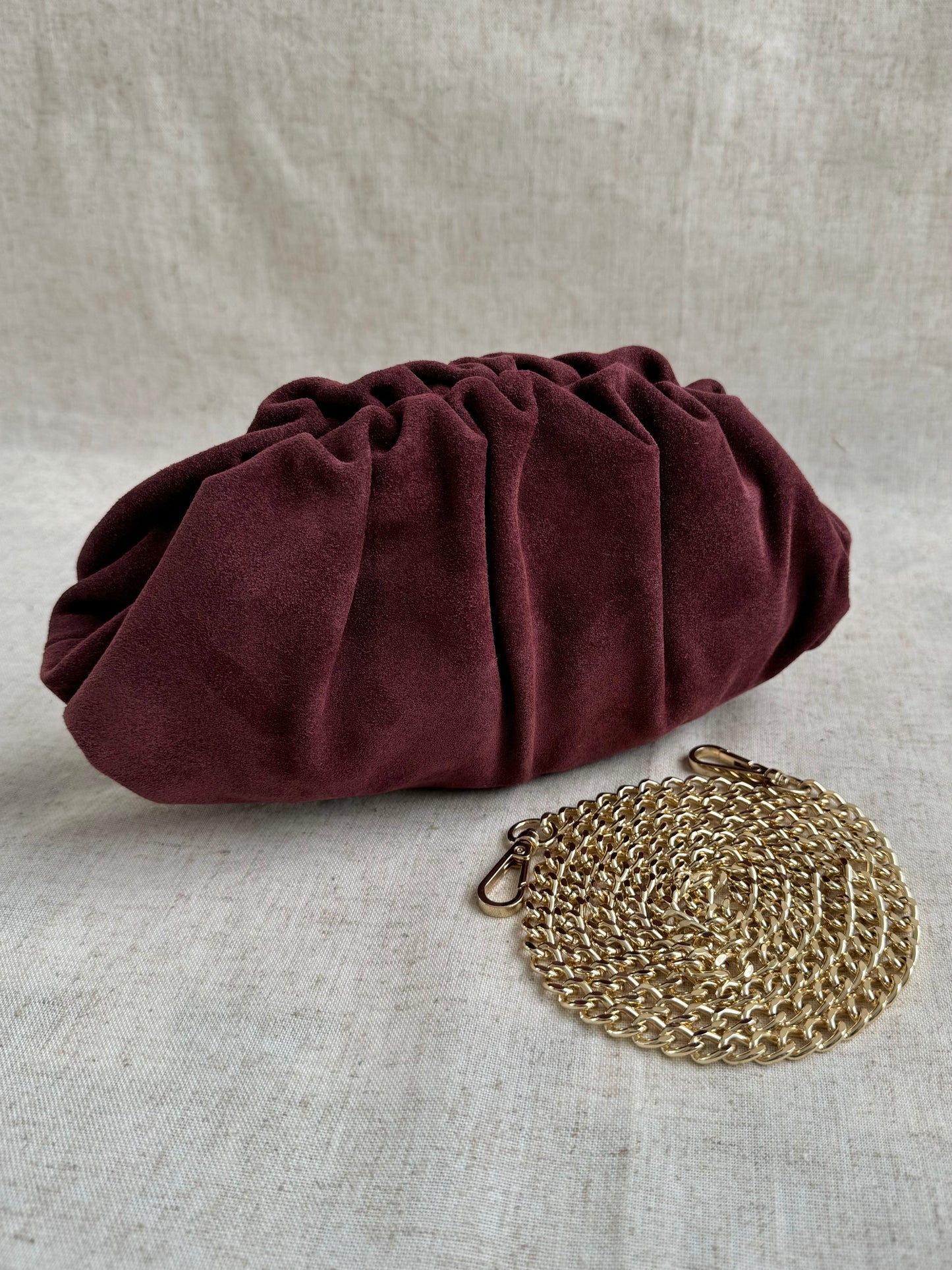 Pochette Claudia - camoscio, con tracolla