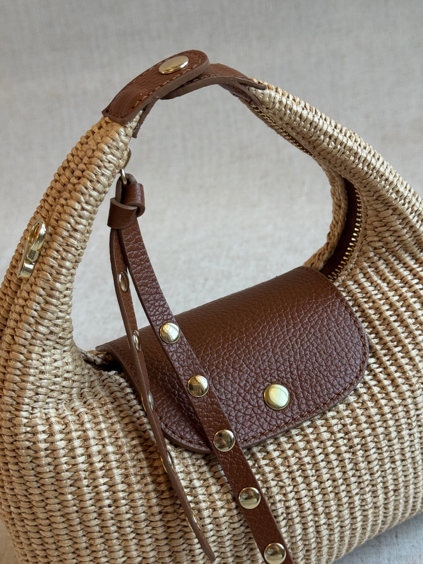 Borsa Lagoon - rafia, con tracolla lunga
