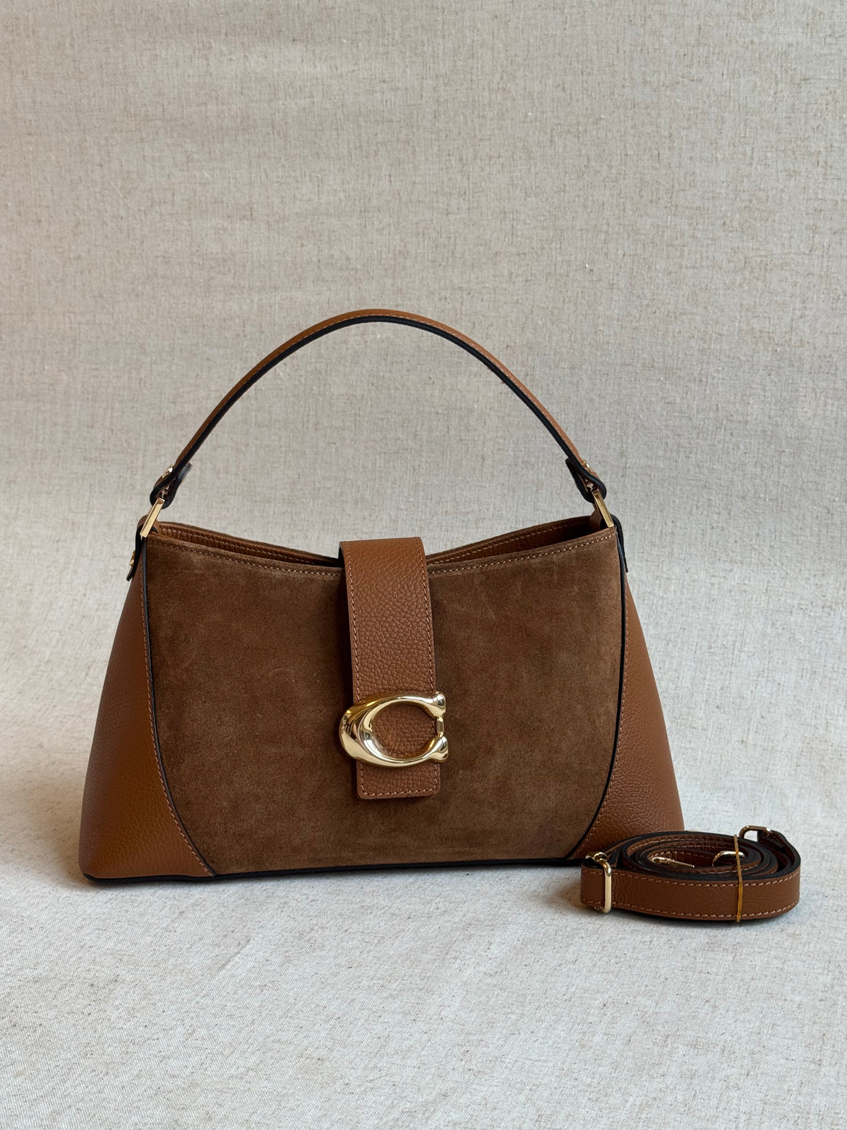 Borsa Cora - camoscio, con tracolla lunga