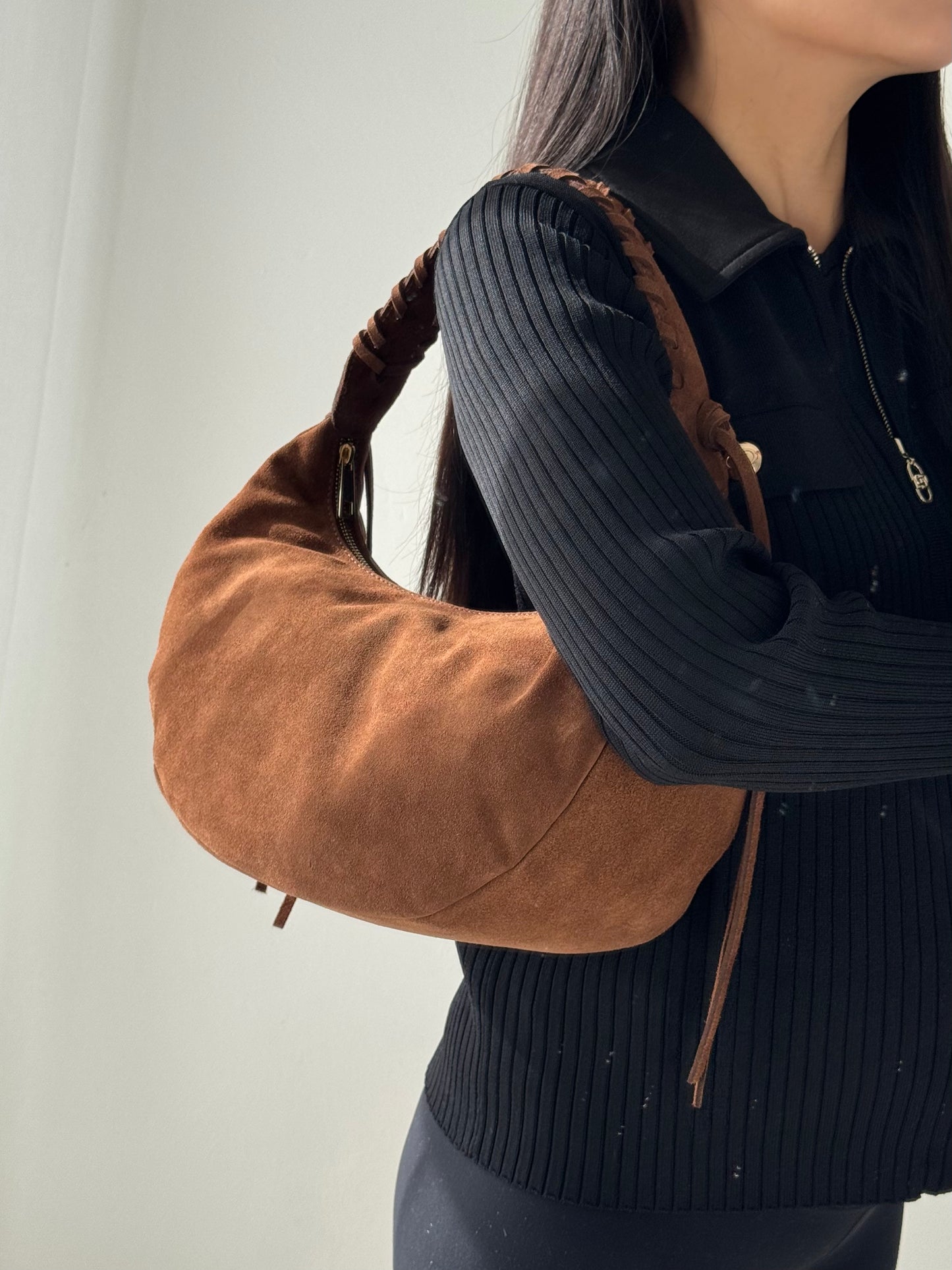 Borsa a spalla Ronda - camoscio, con tracolla lunga