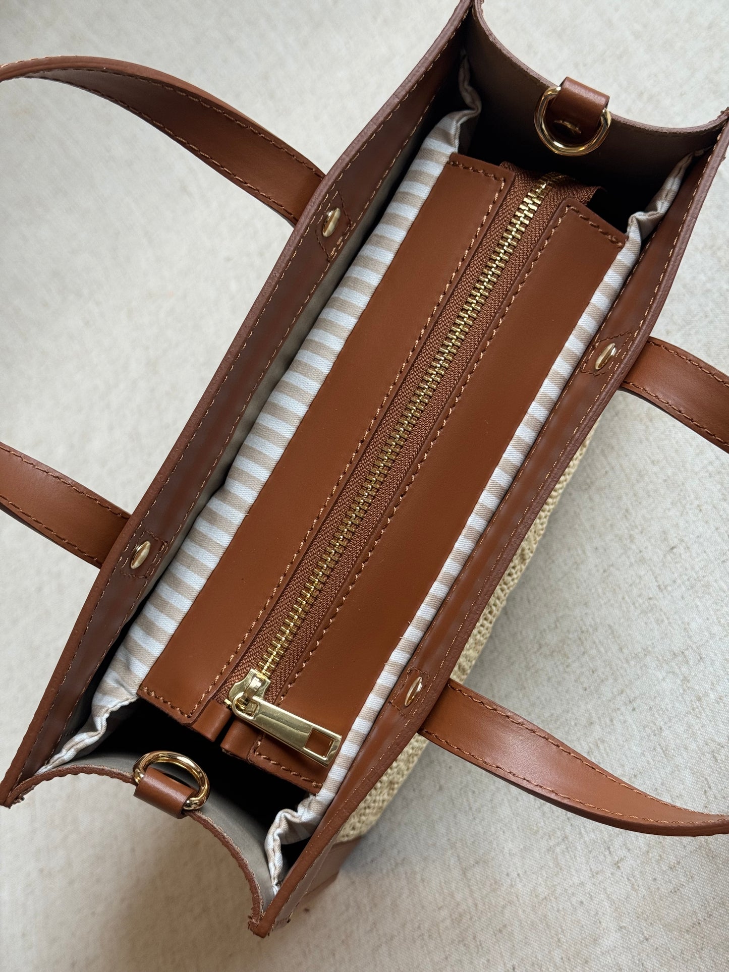 Borsa Aria - rafia, con tracolla lunga