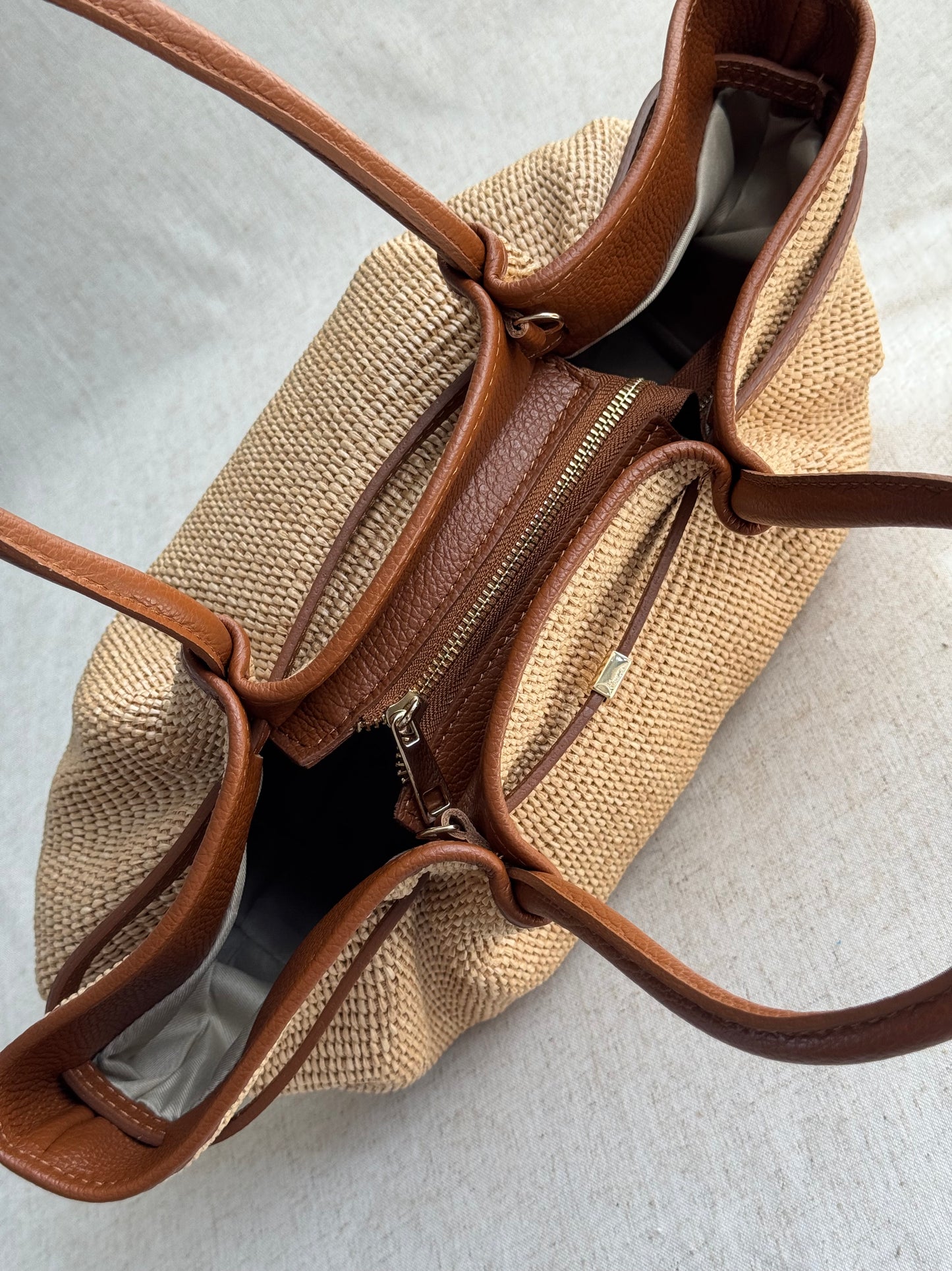 Borsa Laila - rafia, con tracolla lunga