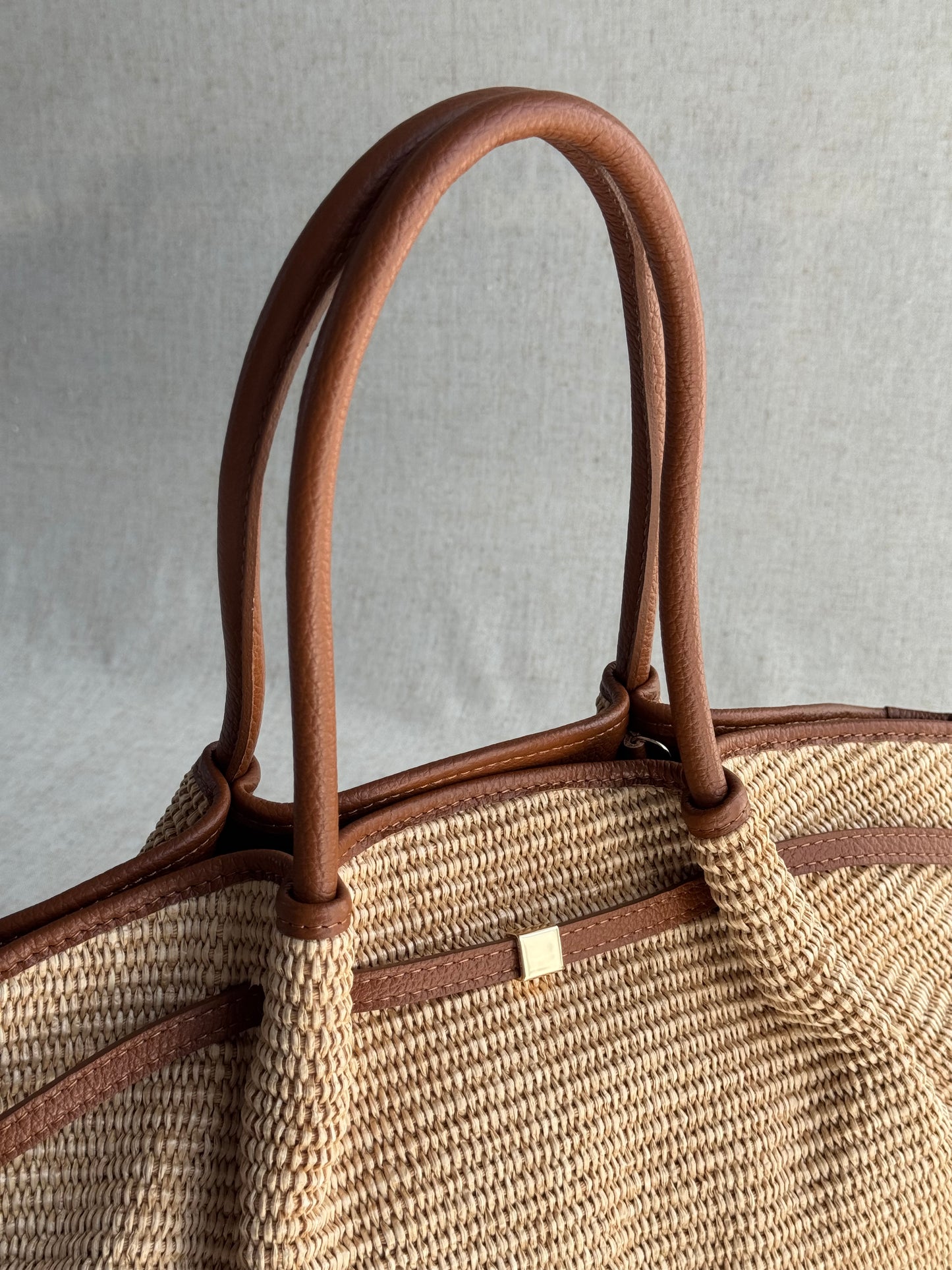 Borsa Laila - rafia, con tracolla lunga