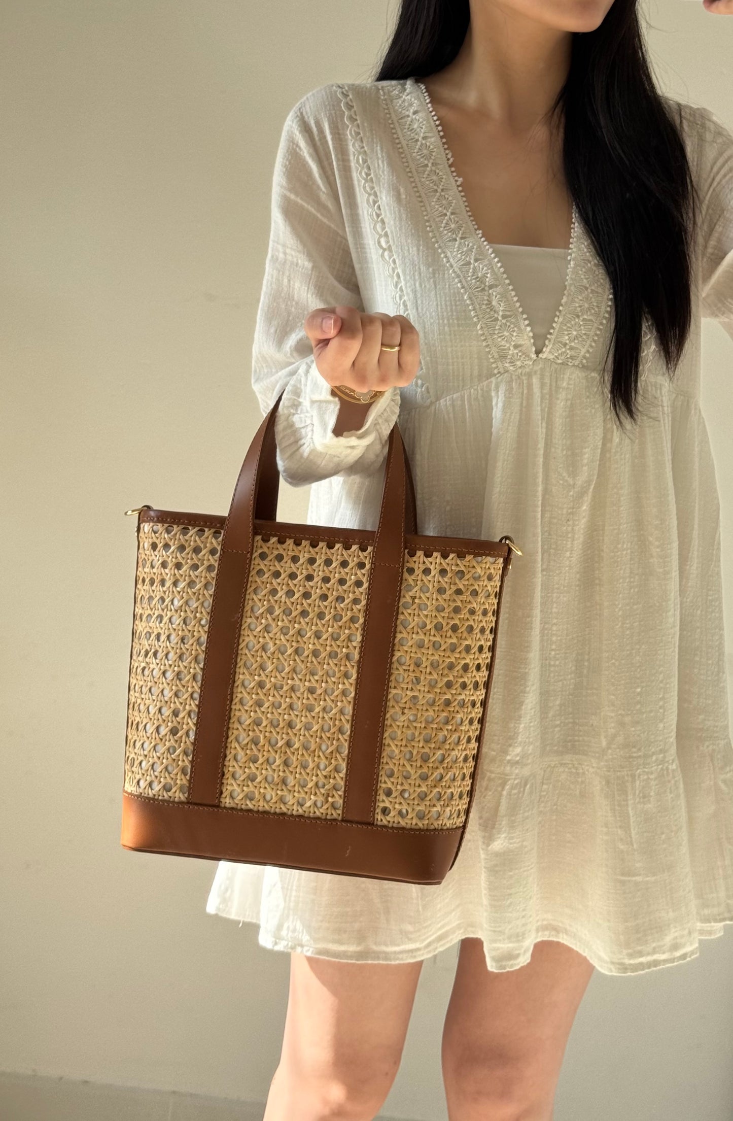 Borsa Costa - paglia di Vienna, con tracolla lunga