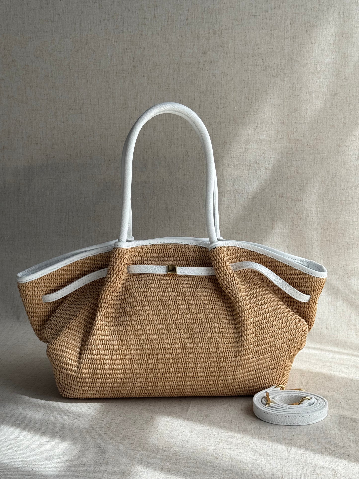 Borsa Laila - rafia, con tracolla lunga