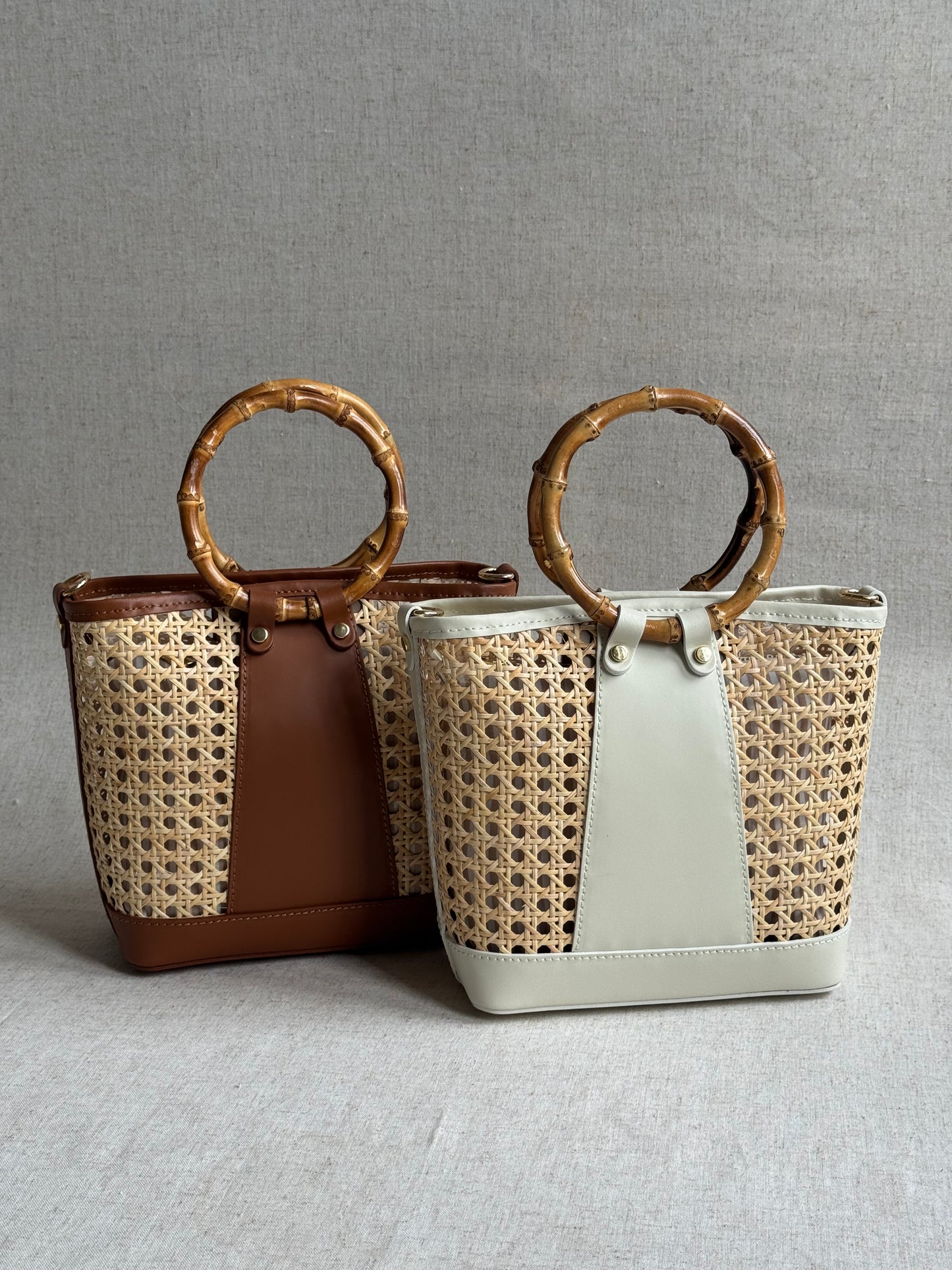 Borsa Atena - misura piccola, paglia di Vienna, con tracolla e pochette