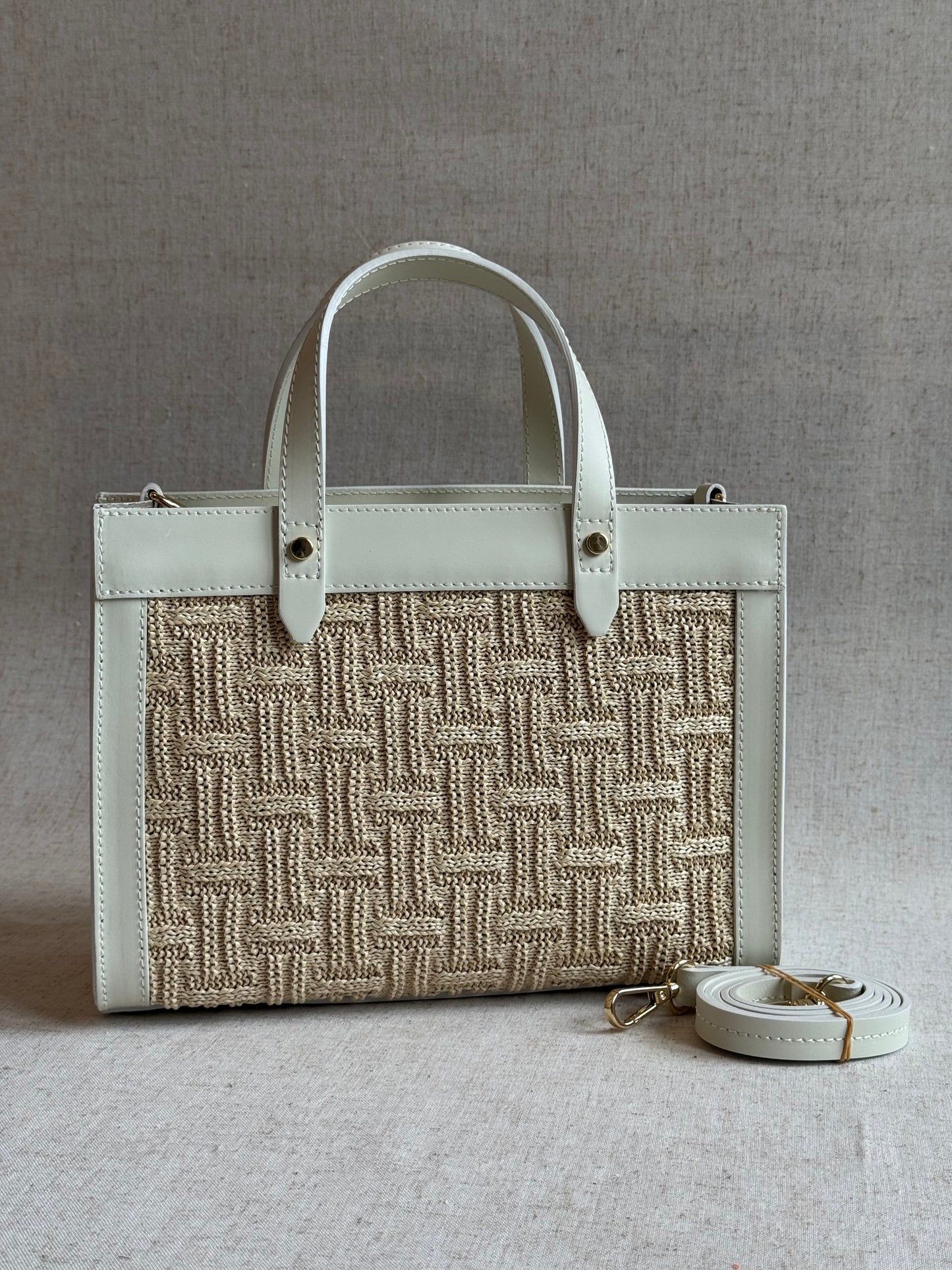 Borsa Aria - rafia, con tracolla lunga