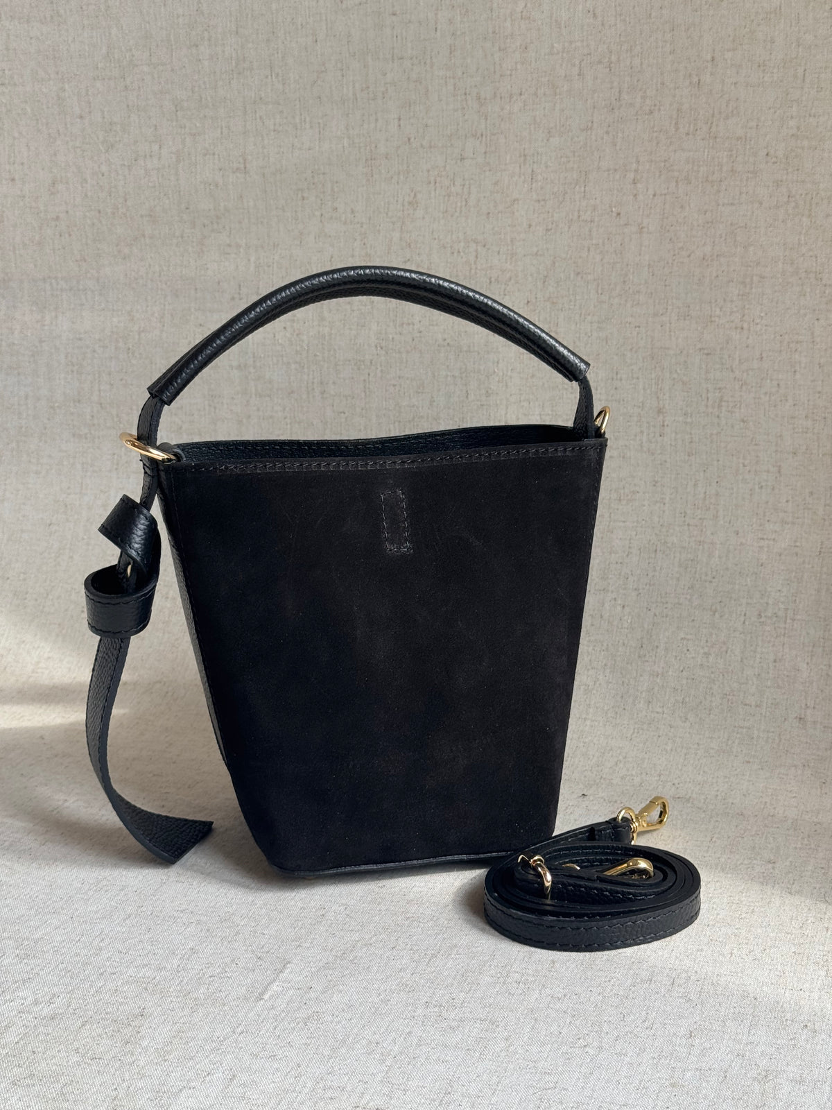 Borsa Vittoria - camoscio, con pochette e tracolla lunga