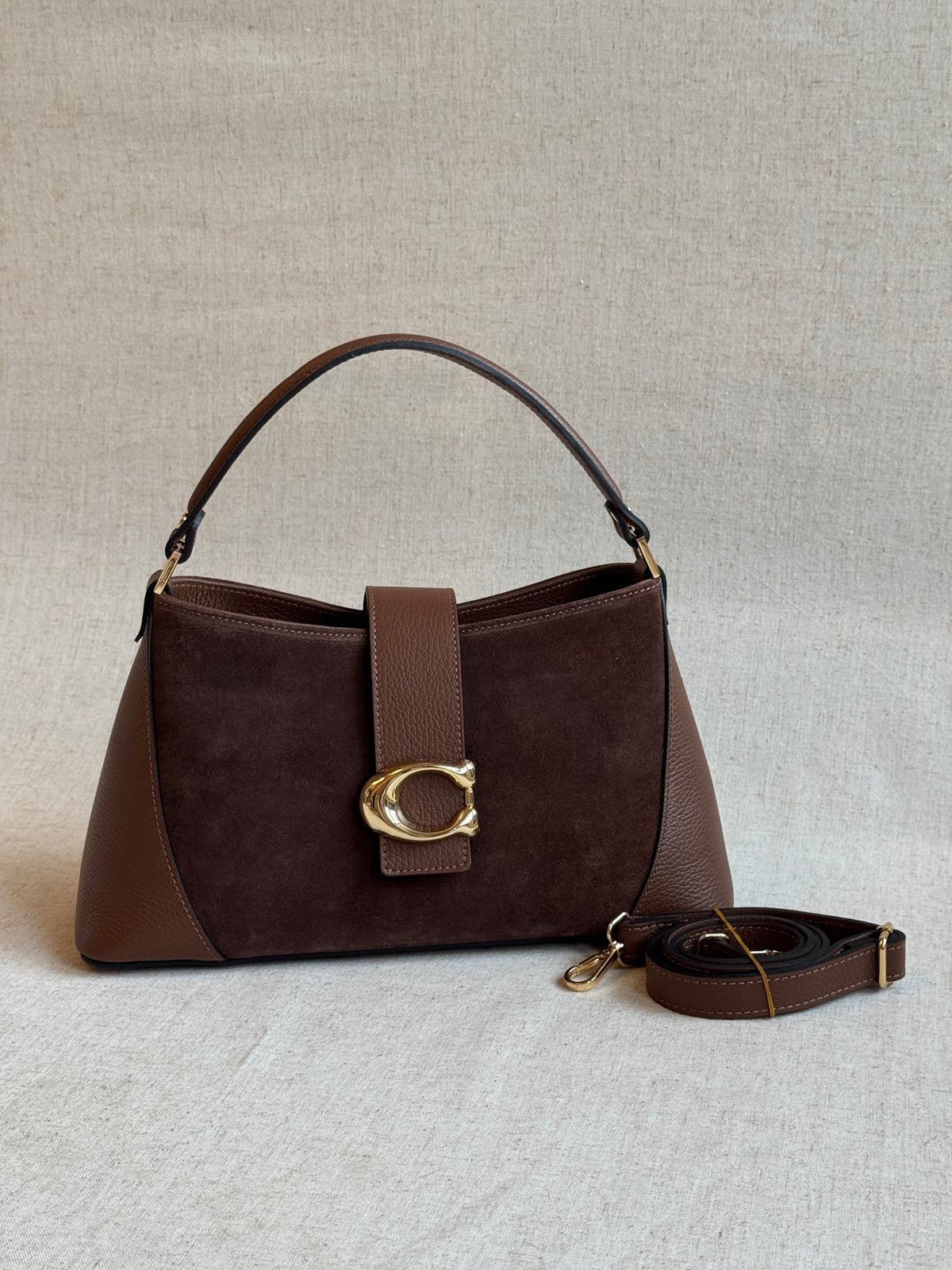 Borsa Cora - camoscio, con tracolla lunga