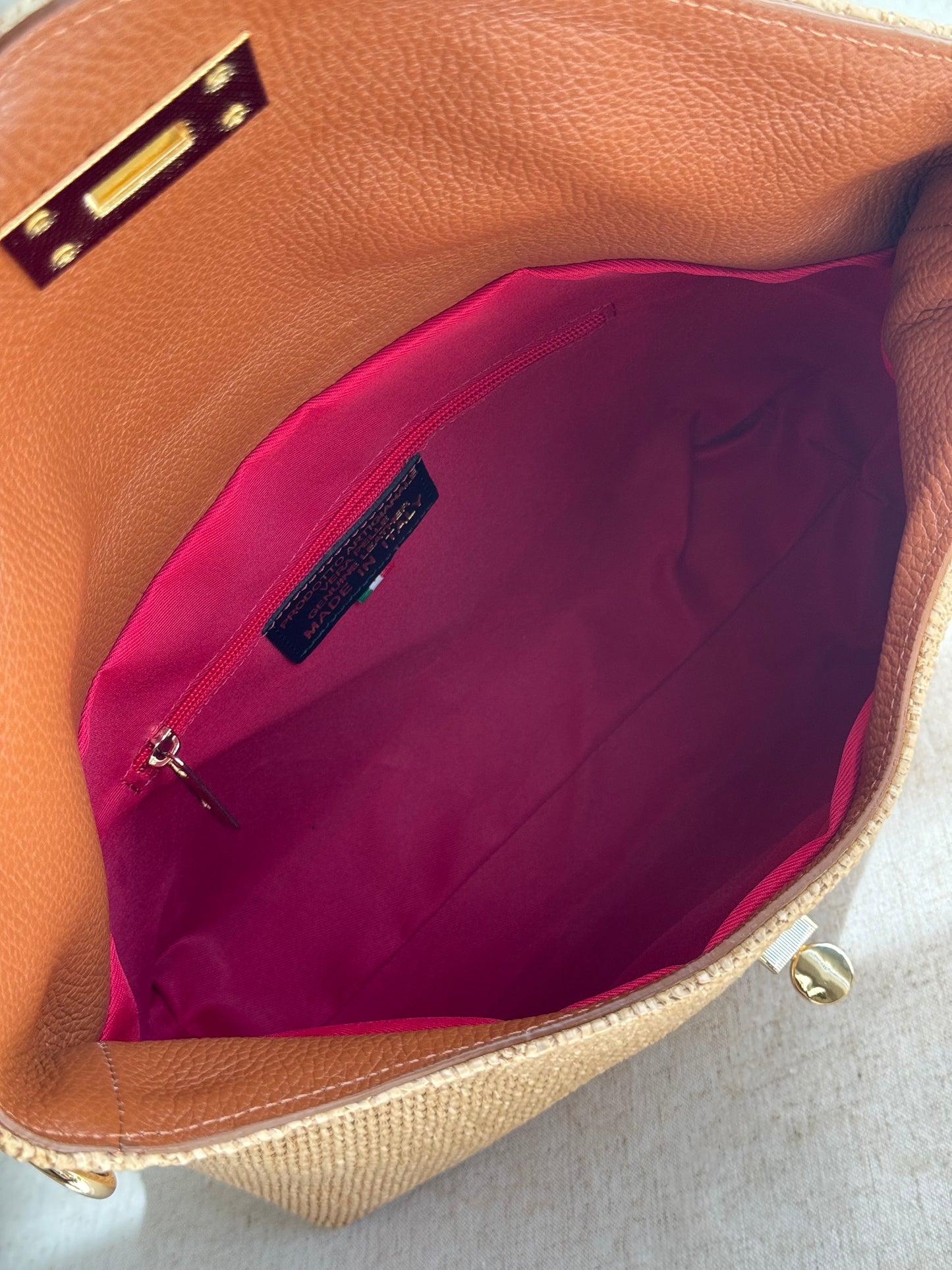 Borsa Postina - rafia, con tracolla lunga