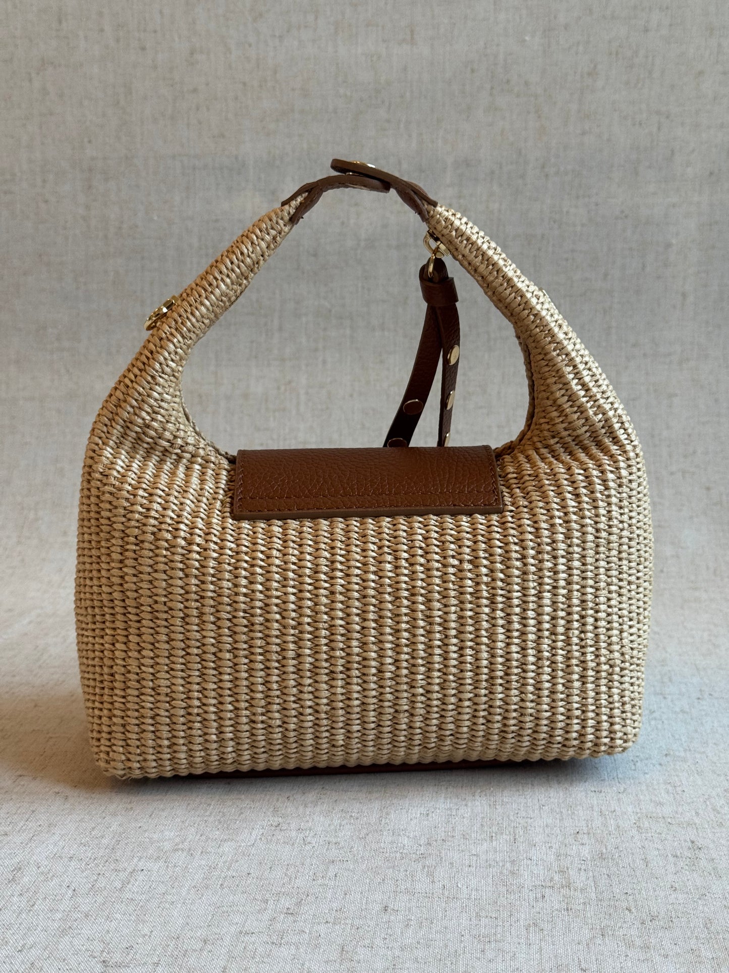 Borsa Lagoon - rafia, con tracolla lunga
