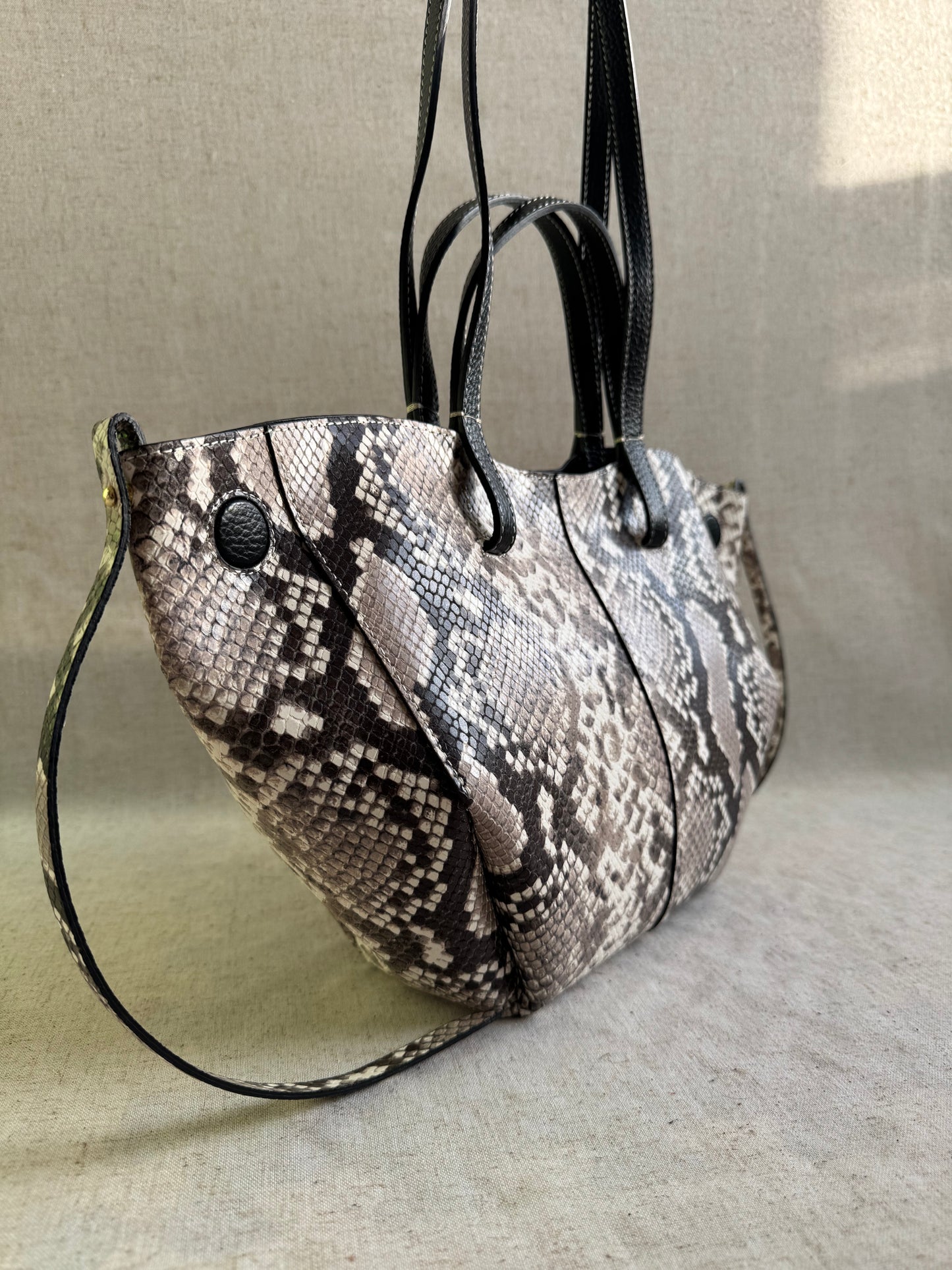 Borsa a spalla Sofia - pitonato, misura piccola con pochette