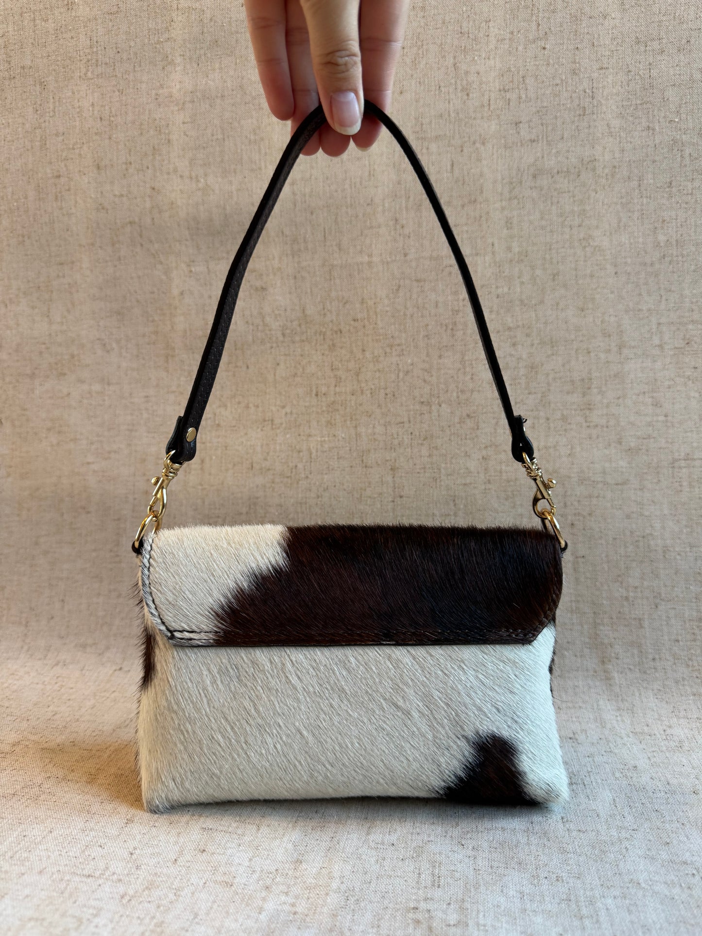 Borsa a spalla Eva - cavallino, con tracolla