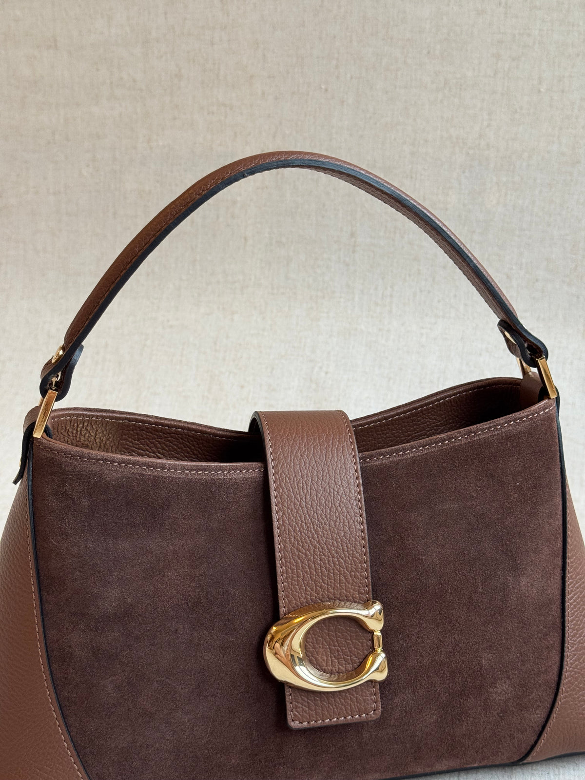 Borsa Cora - camoscio, con tracolla lunga